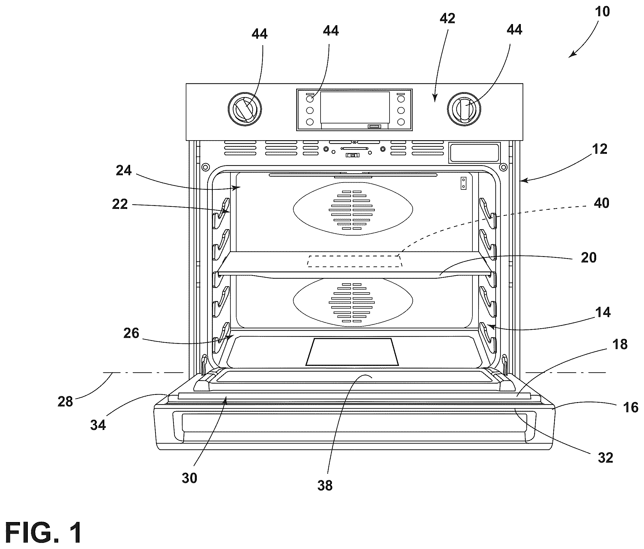 Patent US12480664 Figure 1 – Cooking appliance