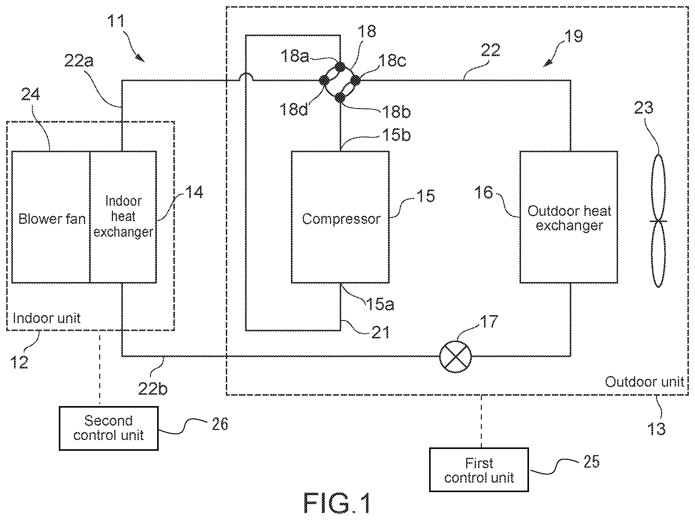 Patent US12480668 Figure 1 – Air conditioner