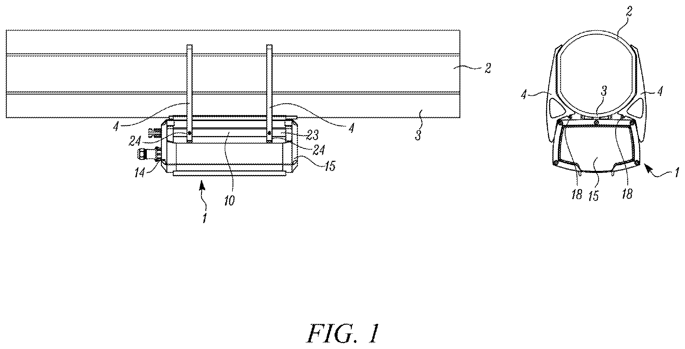 Patent US12480688 Figure 1 – Fastening system for fastening a casing to a tube