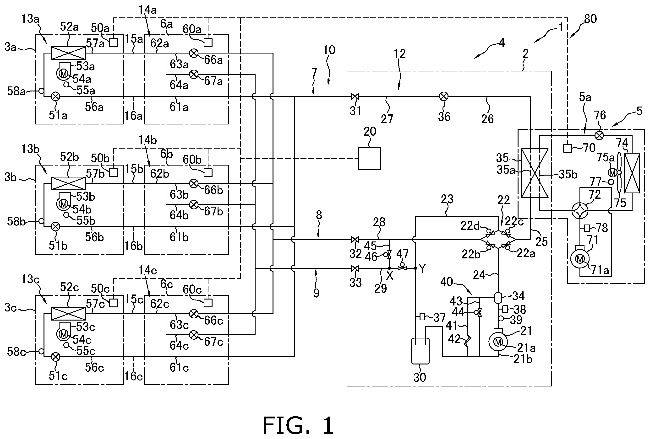 Patent US12480692 Figure 1 – Refrigeration cycle system, heat source unit, and refrigeration cycle apparatus