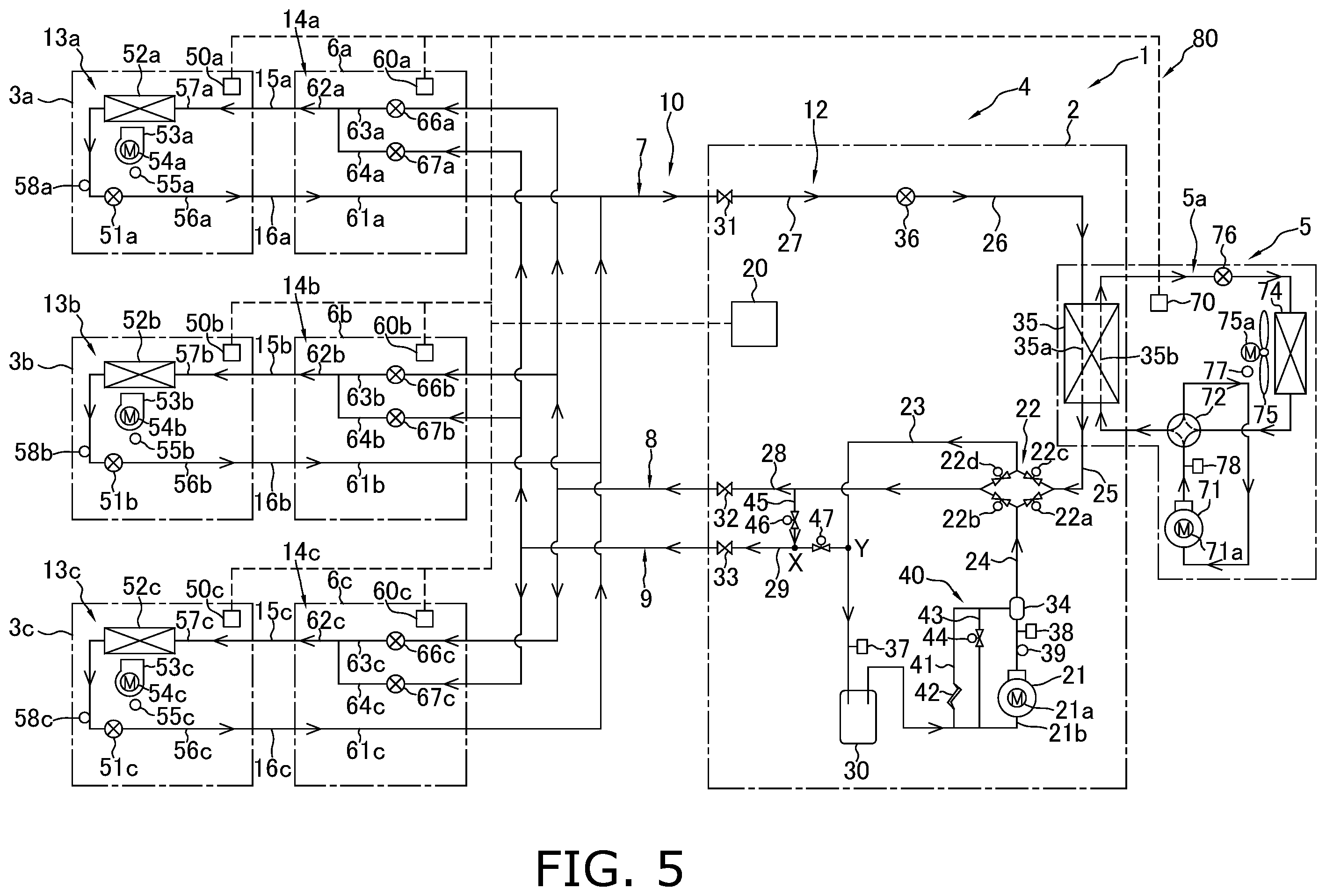 Patent US12480692 Figure 5 – Refrigeration cycle system, heat source unit, and refrigeration cycle apparatus