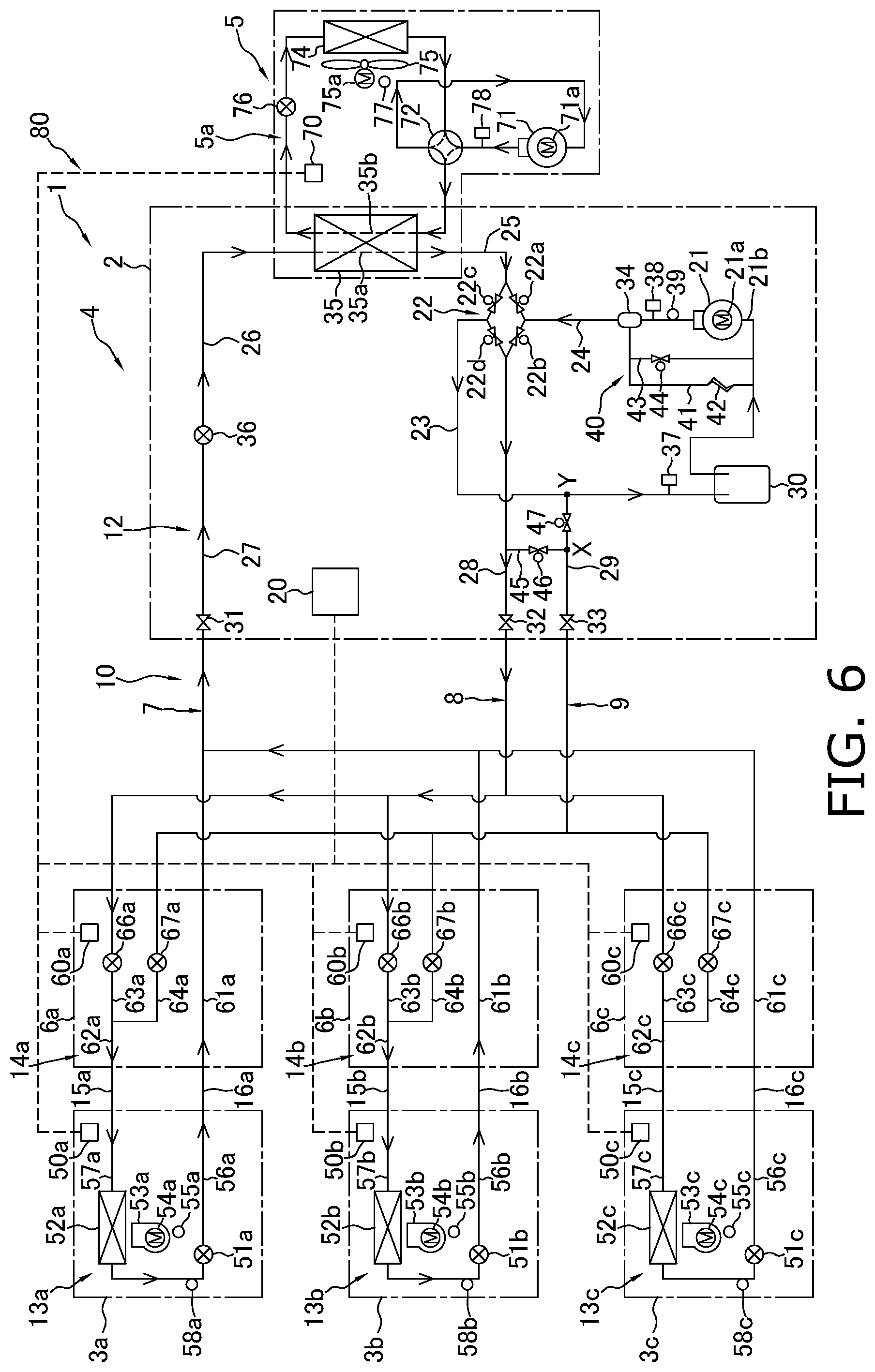 Patent US12480692 Figure 6 – Refrigeration cycle system, heat source unit, and refrigeration cycle apparatus
