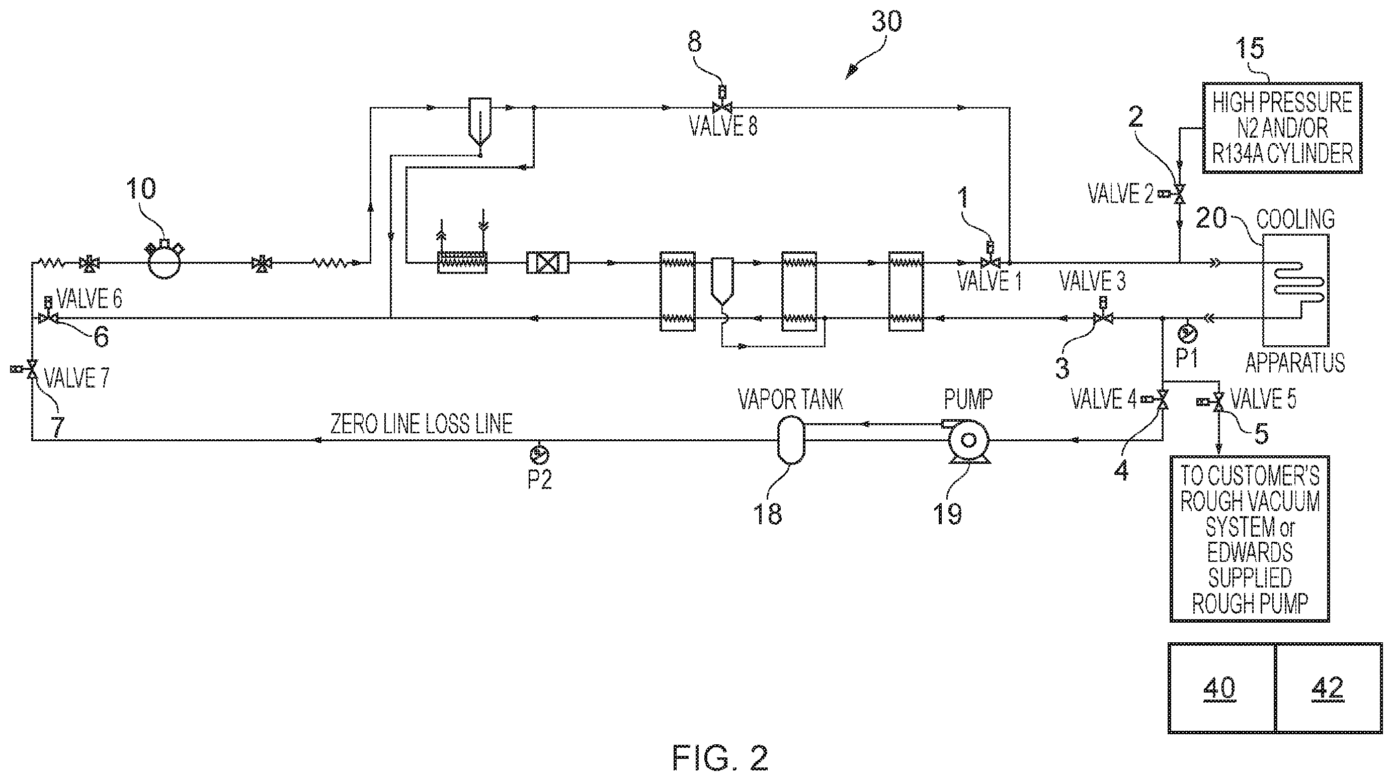 Patent US12480694 Figure 2 – Connecting and disconnecting a cooling loop from a refrigeration system