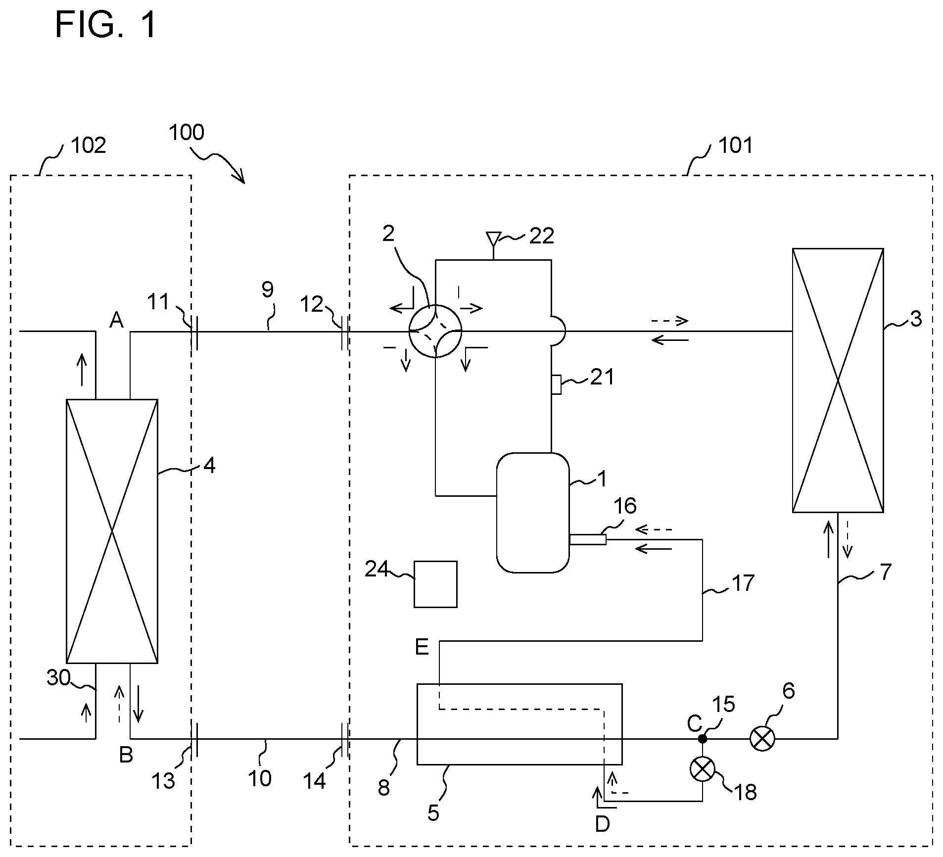 Patent US12480695 Figure 1 – Refrigeration cycle apparatus