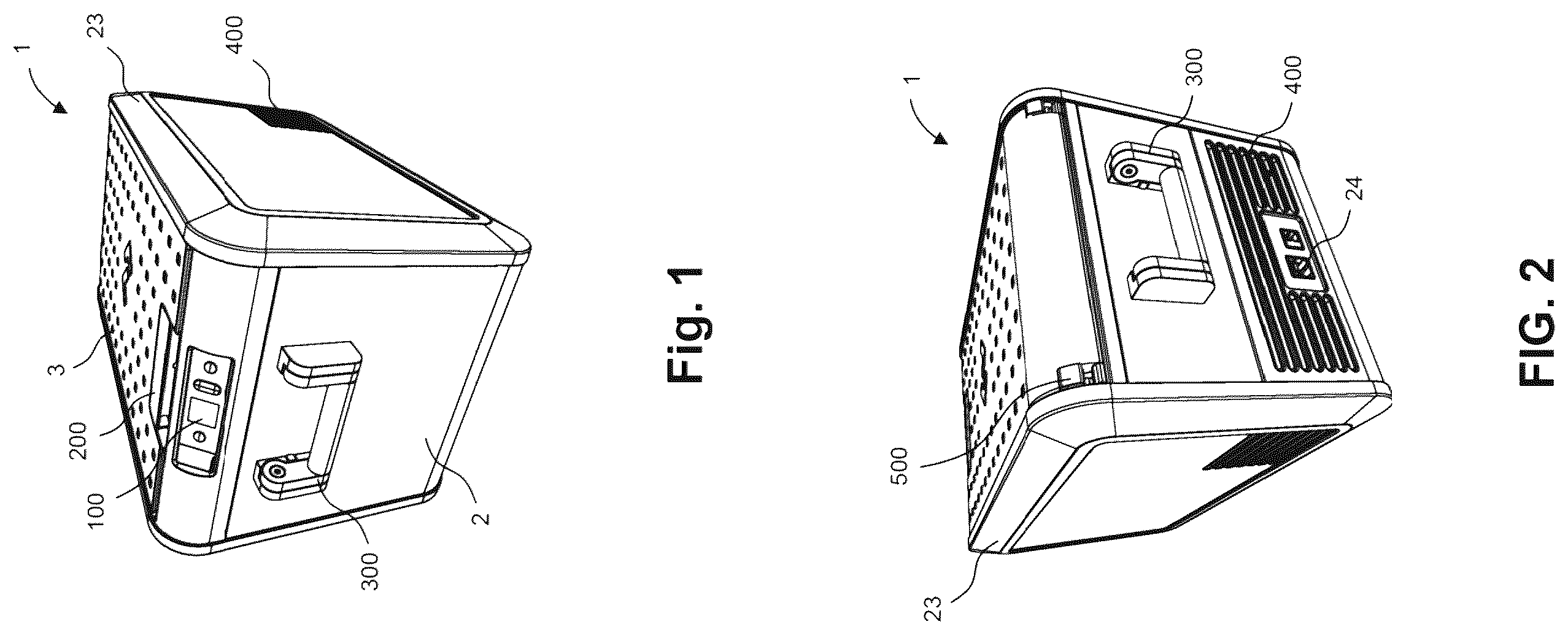 Patent US12480701 Figure 1 – Mobile cooling box with handle module