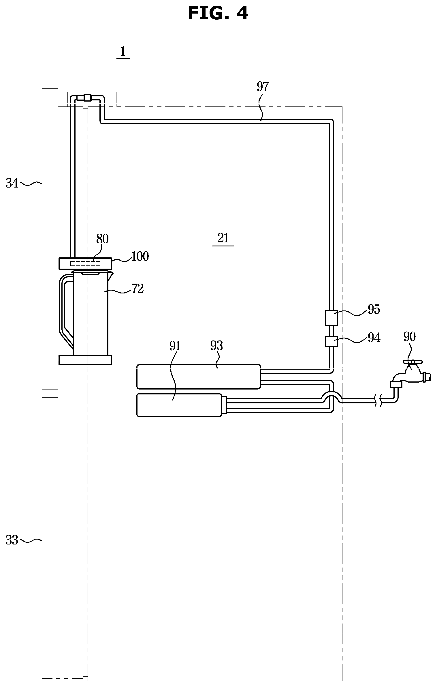 Patent US12480704 Figure 4 – Refrigerator