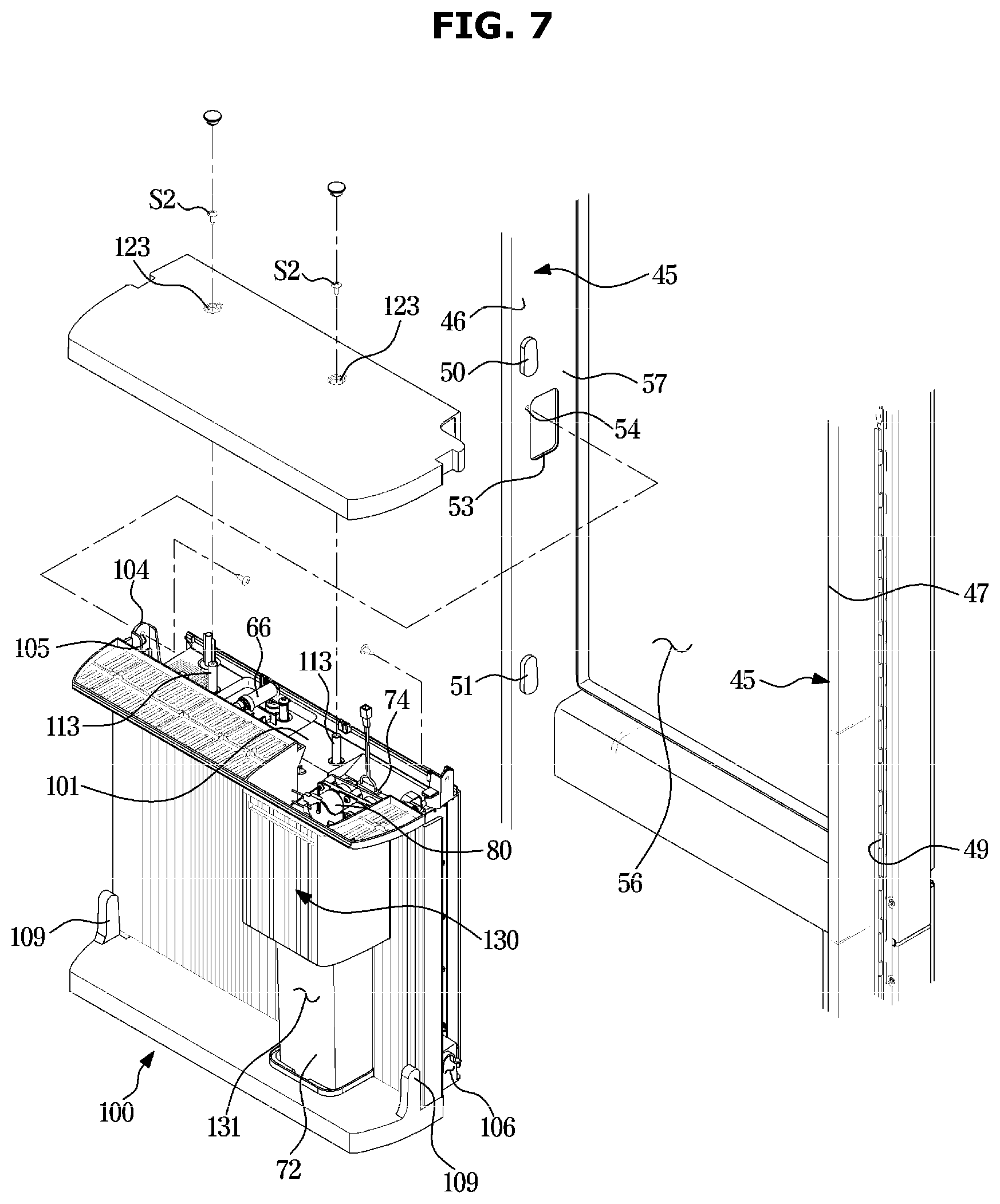 Patent US12480704 Figure 7 – Refrigerator