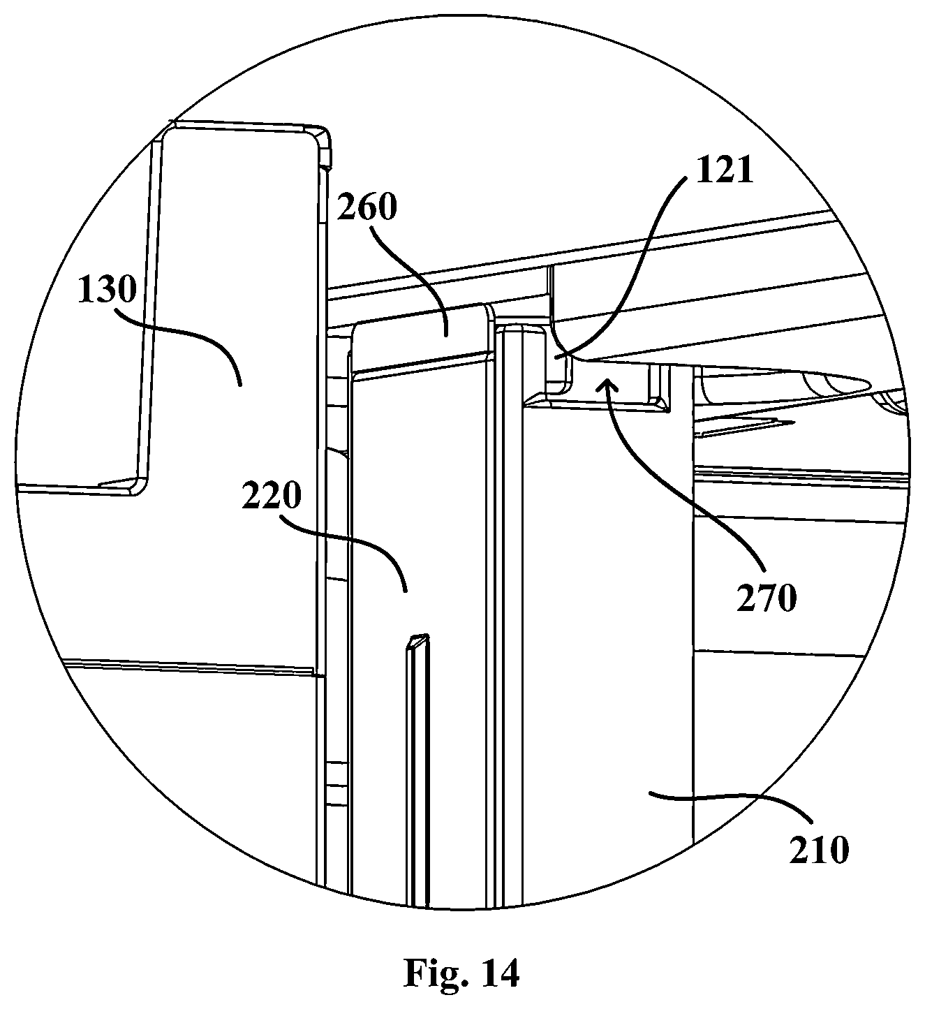 Patent US12480707 Figure 11 – Vertical beam assembly for refrigerator door and refrigerator