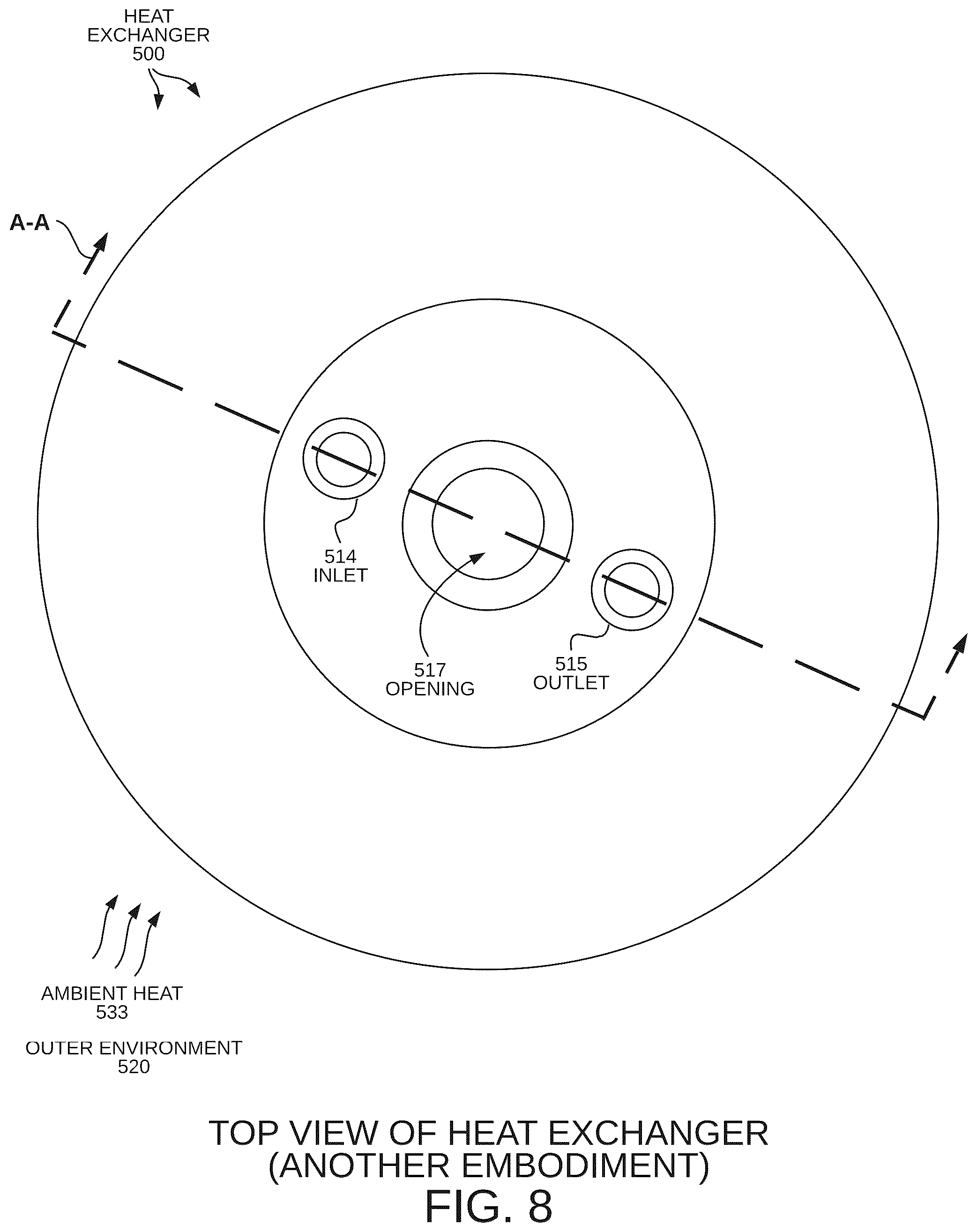 Patent US12480714 Figure 8 – Heat exchanging channel forming an internal cavity that stores cryogenic material