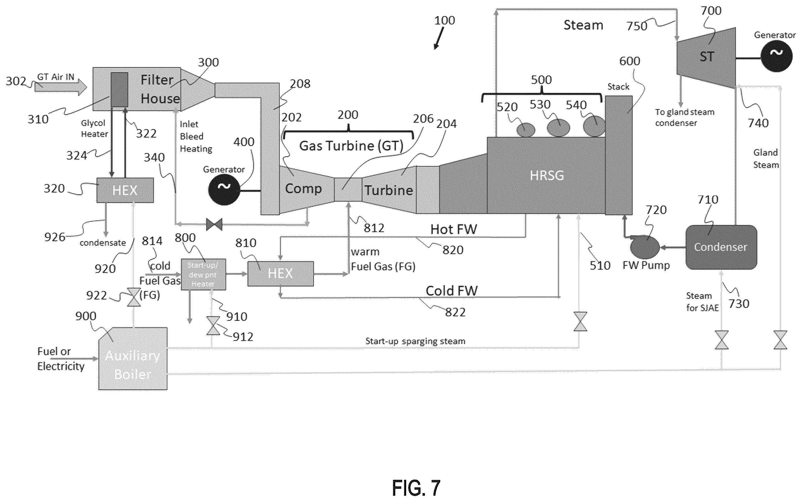 Patent US12480719 Figure 7 – Thermal energy storage system for simple and combined cycle power generation