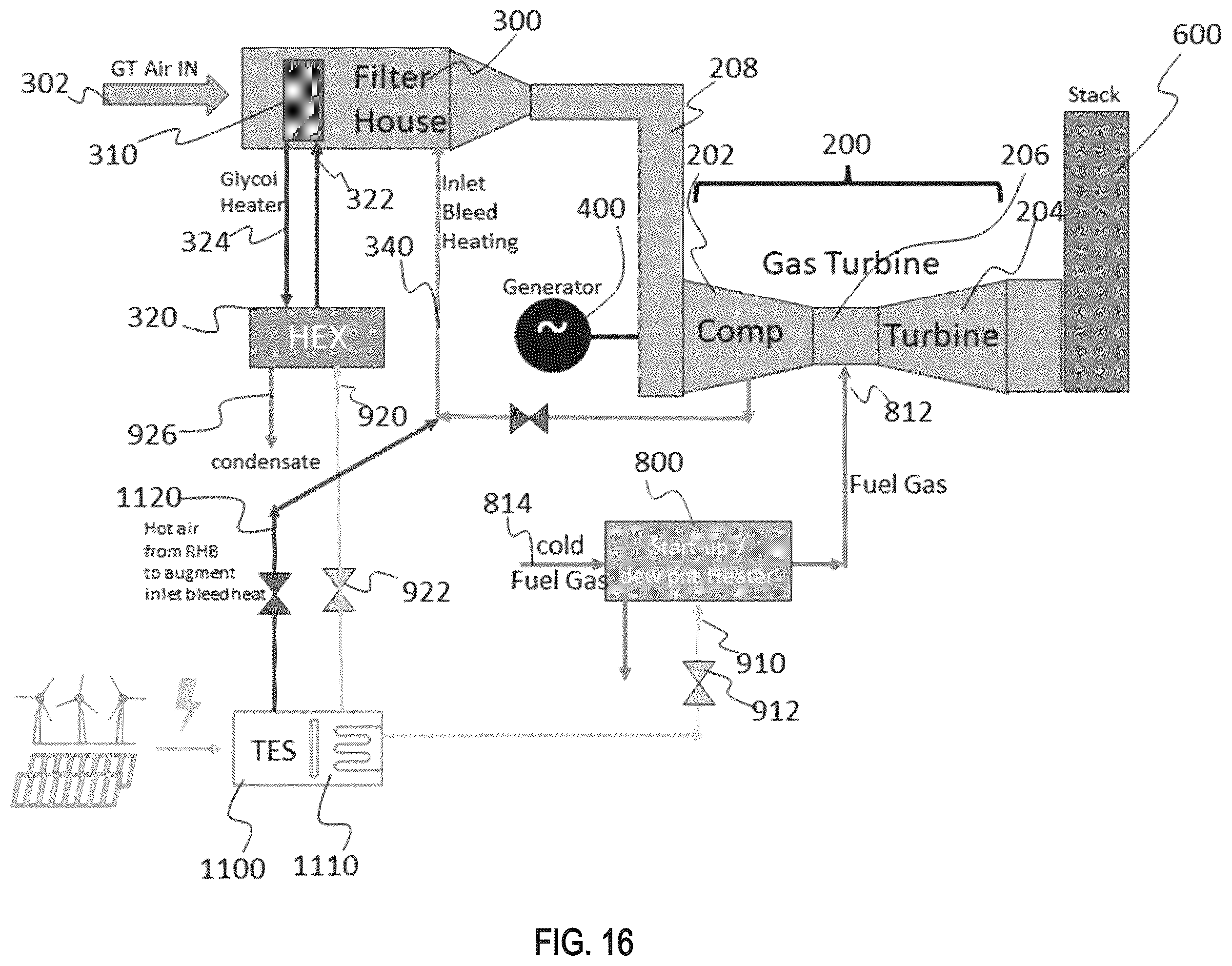Patent US12480719 Figure 16 – Thermal energy storage system for simple and combined cycle power generation
