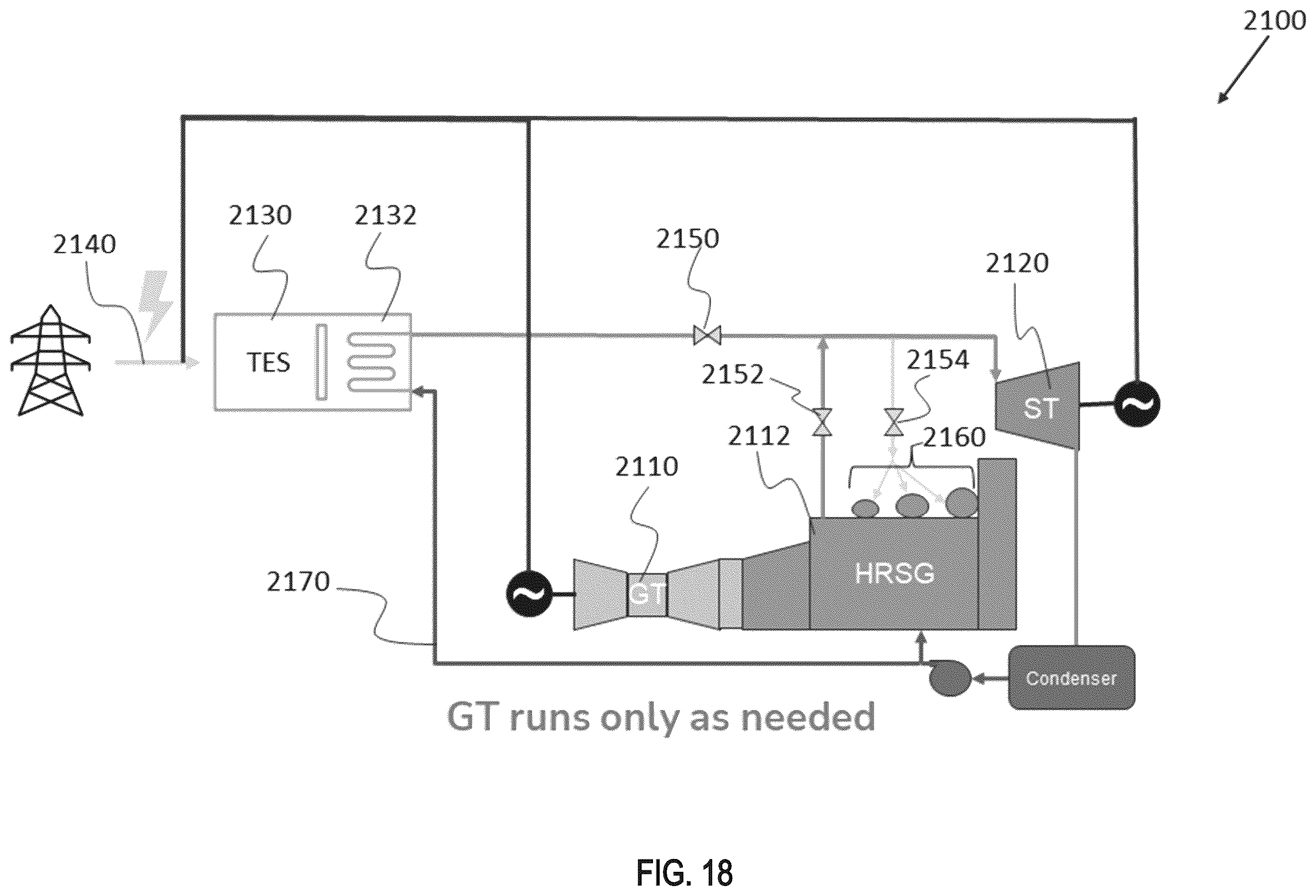 Patent US12480719 Figure 18 – Thermal energy storage system for simple and combined cycle power generation