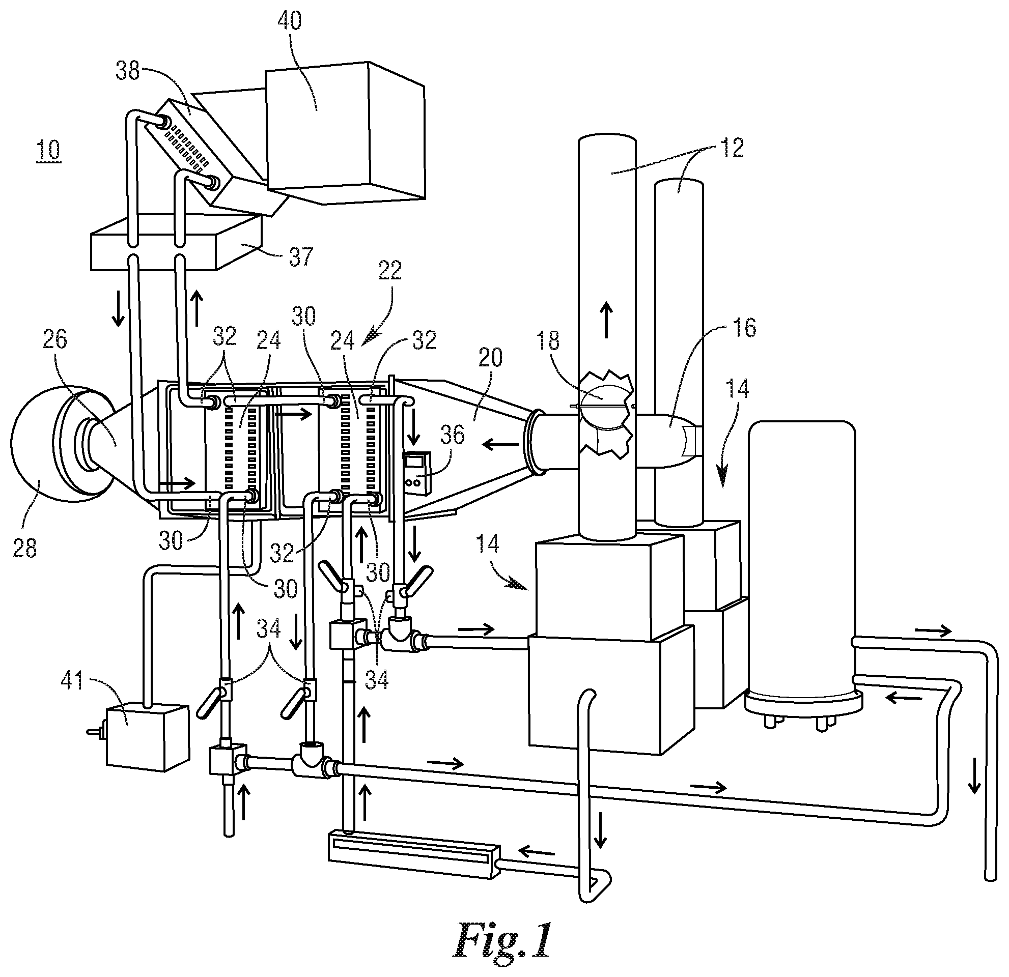 Patent US12480720 Figure 1 – Flue gas energy recovery system and method