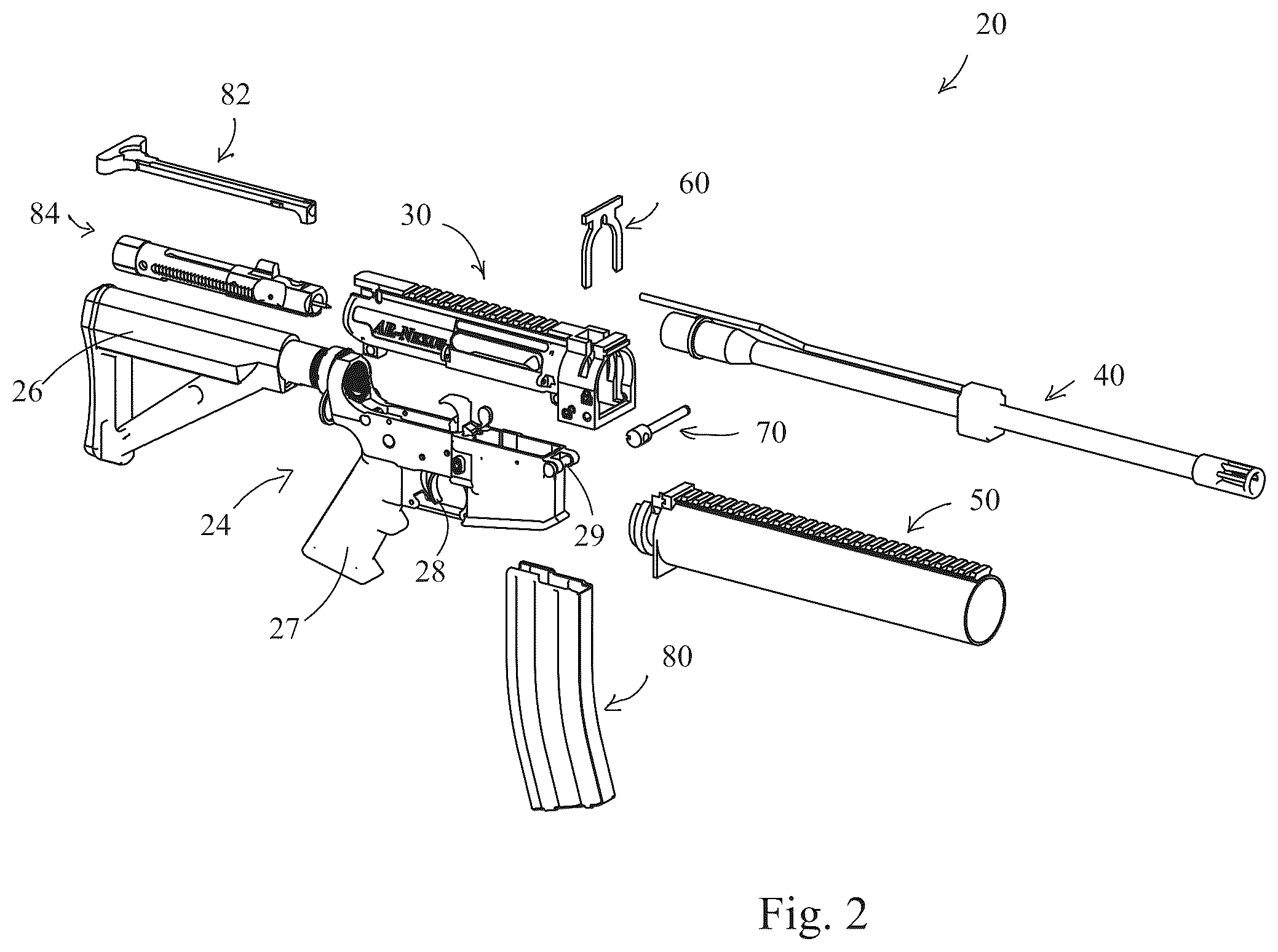 Patent US12480729 Figure 2 – Firearms, systems, and methods for quick connection of a barrel to a firearm