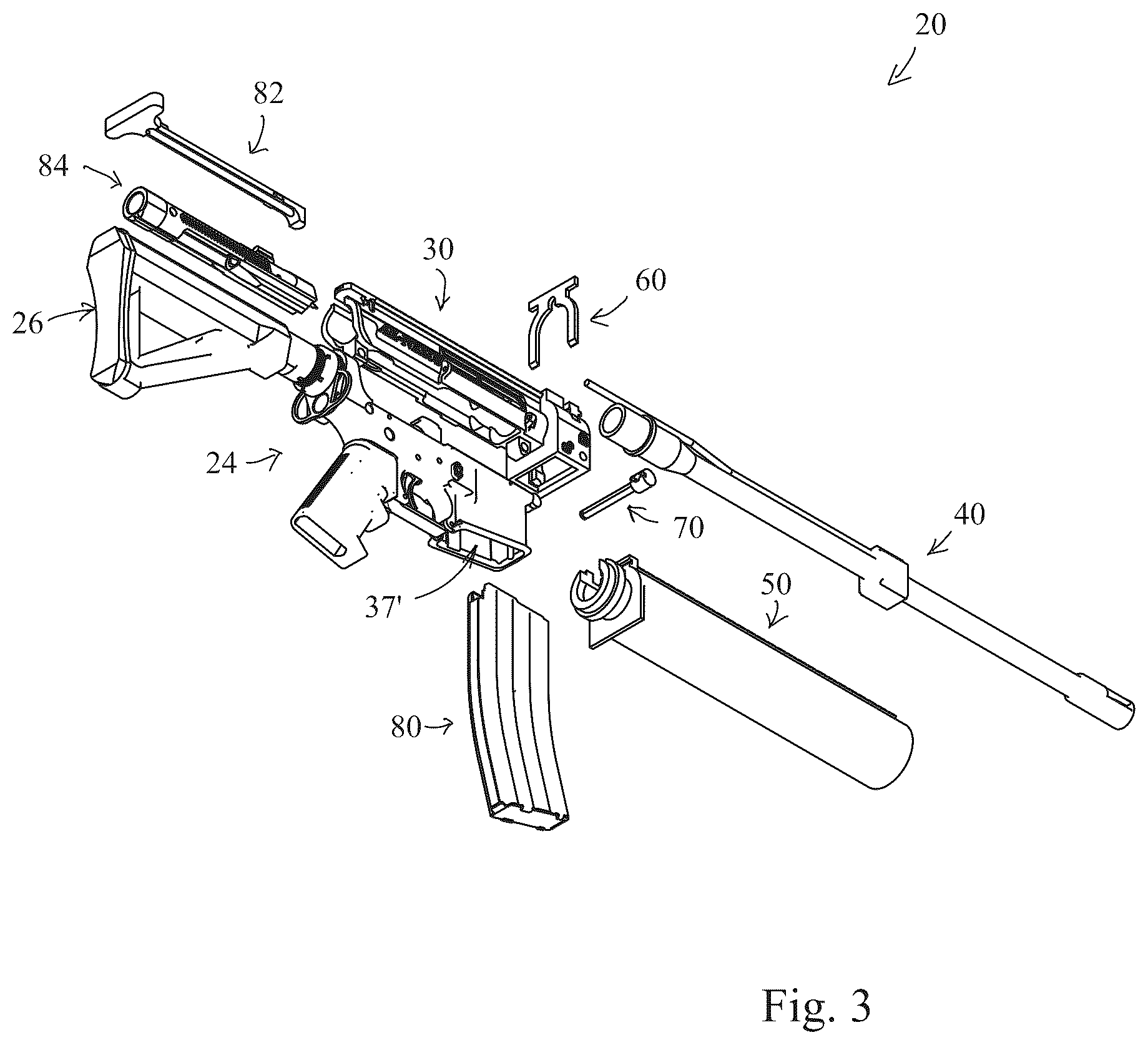 Patent US12480729 Figure 3 – Firearms, systems, and methods for quick connection of a barrel to a firearm