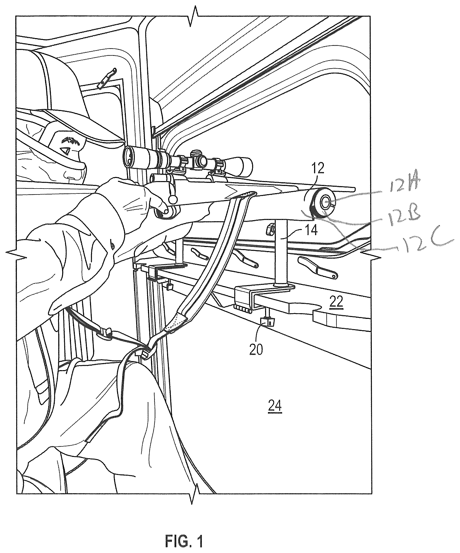 Patent US12480730 Figure 1 – Firearm shooting rest