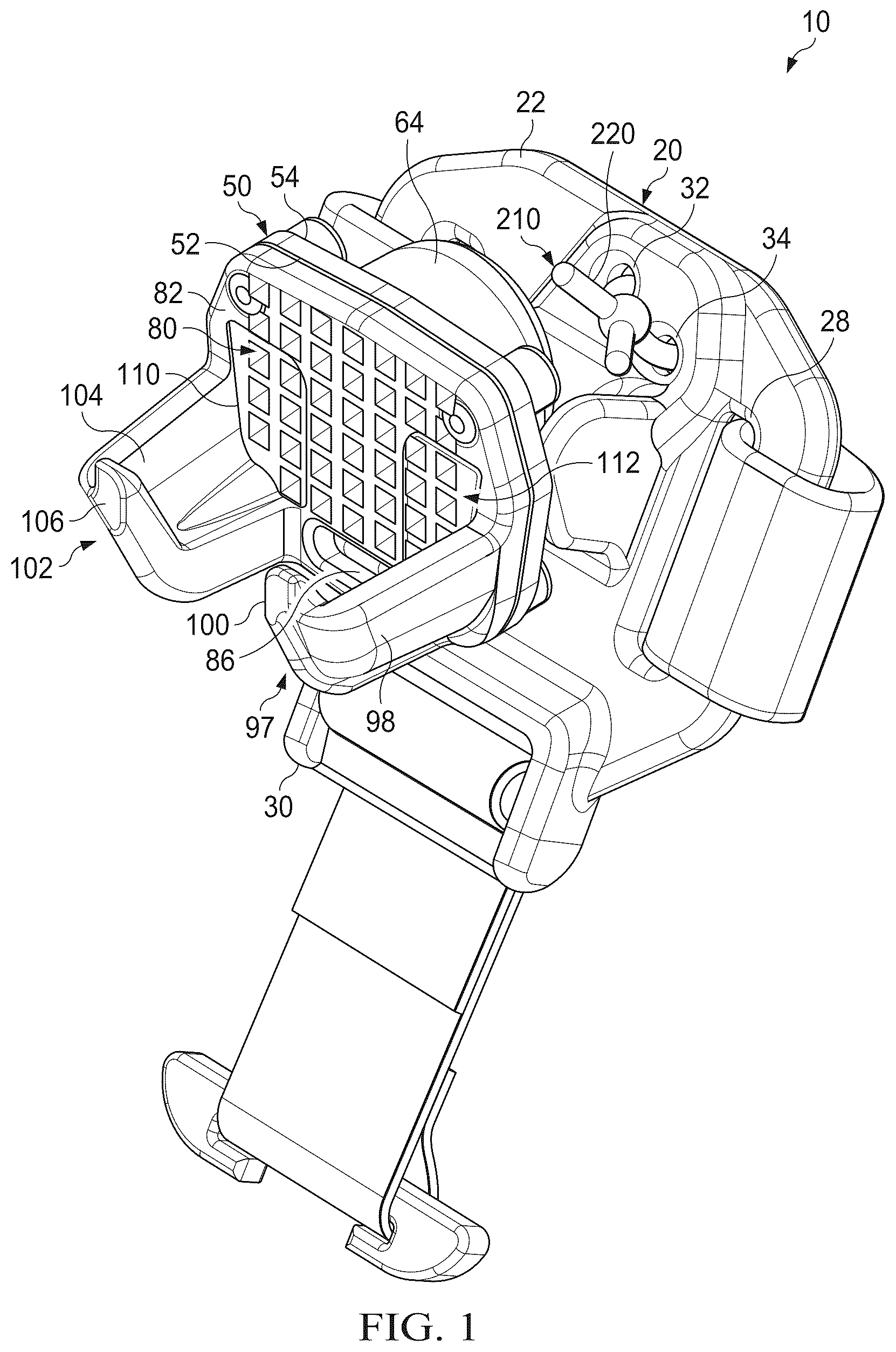 Patent US12480732 Figure 1 – Gun stock catch