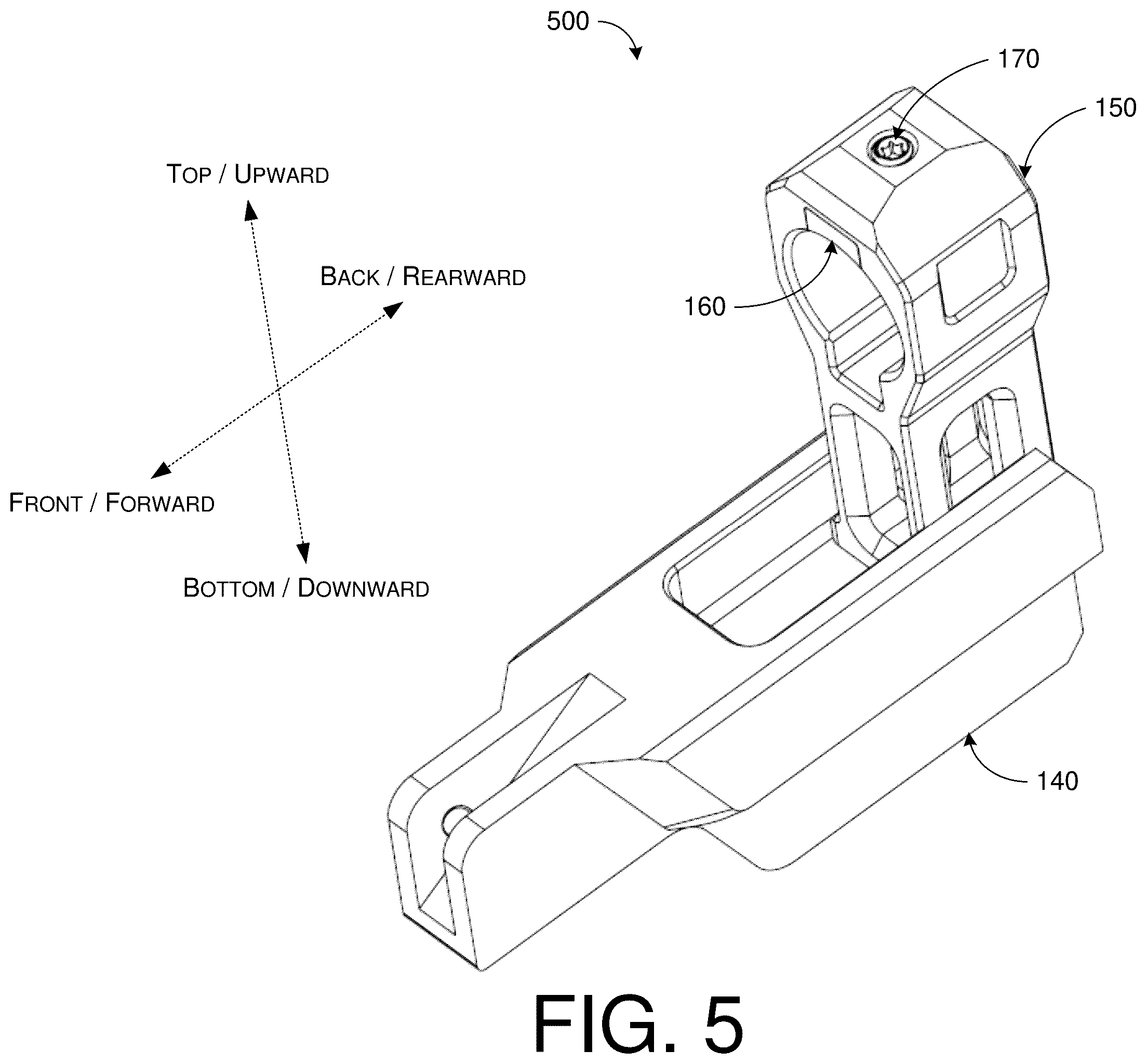Patent US12480733 Figure 5 – Firearm lower receiver extension vise fixture