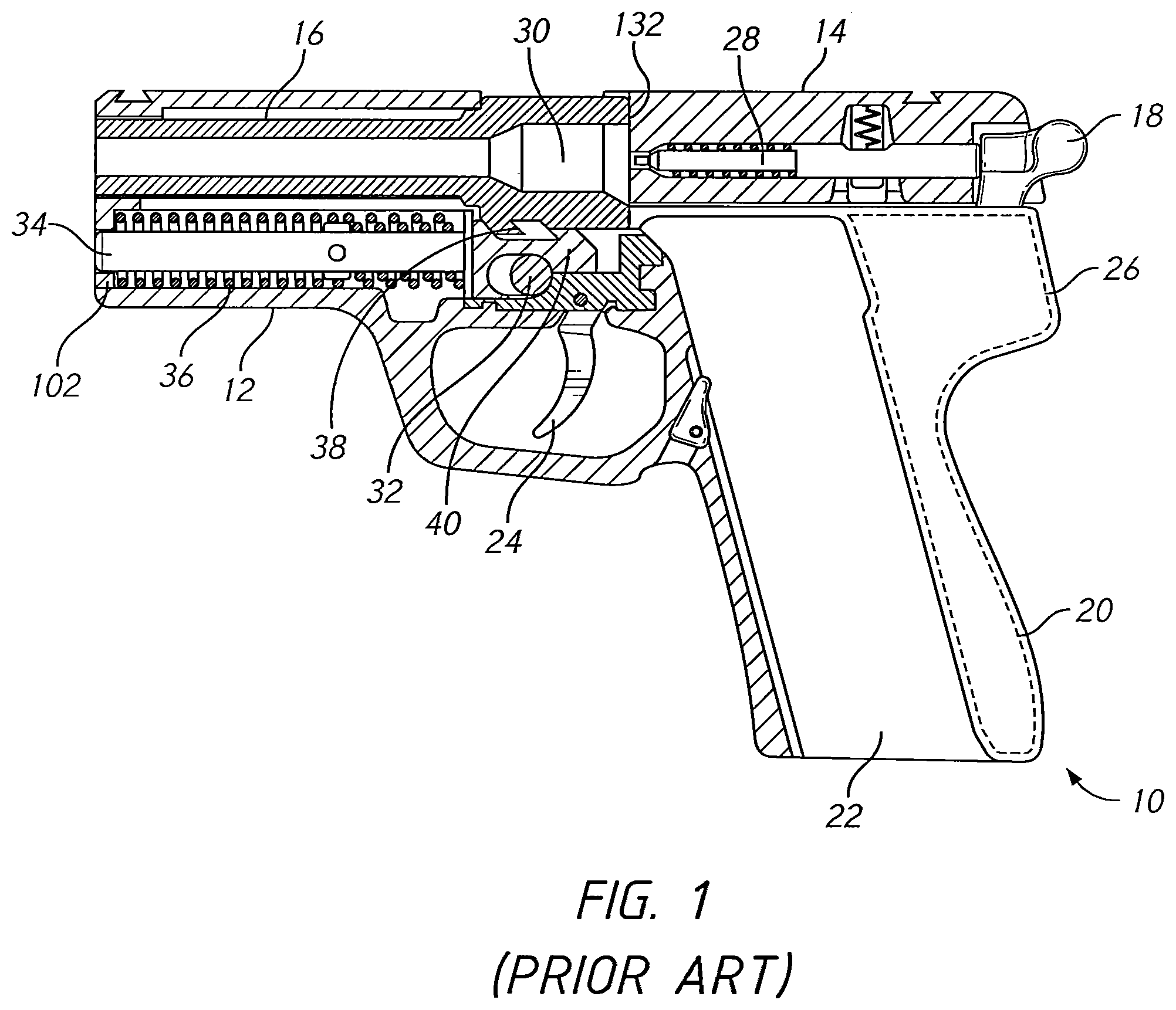 Patent US12480734 Figure 1 – Electrically-powered firearm training device