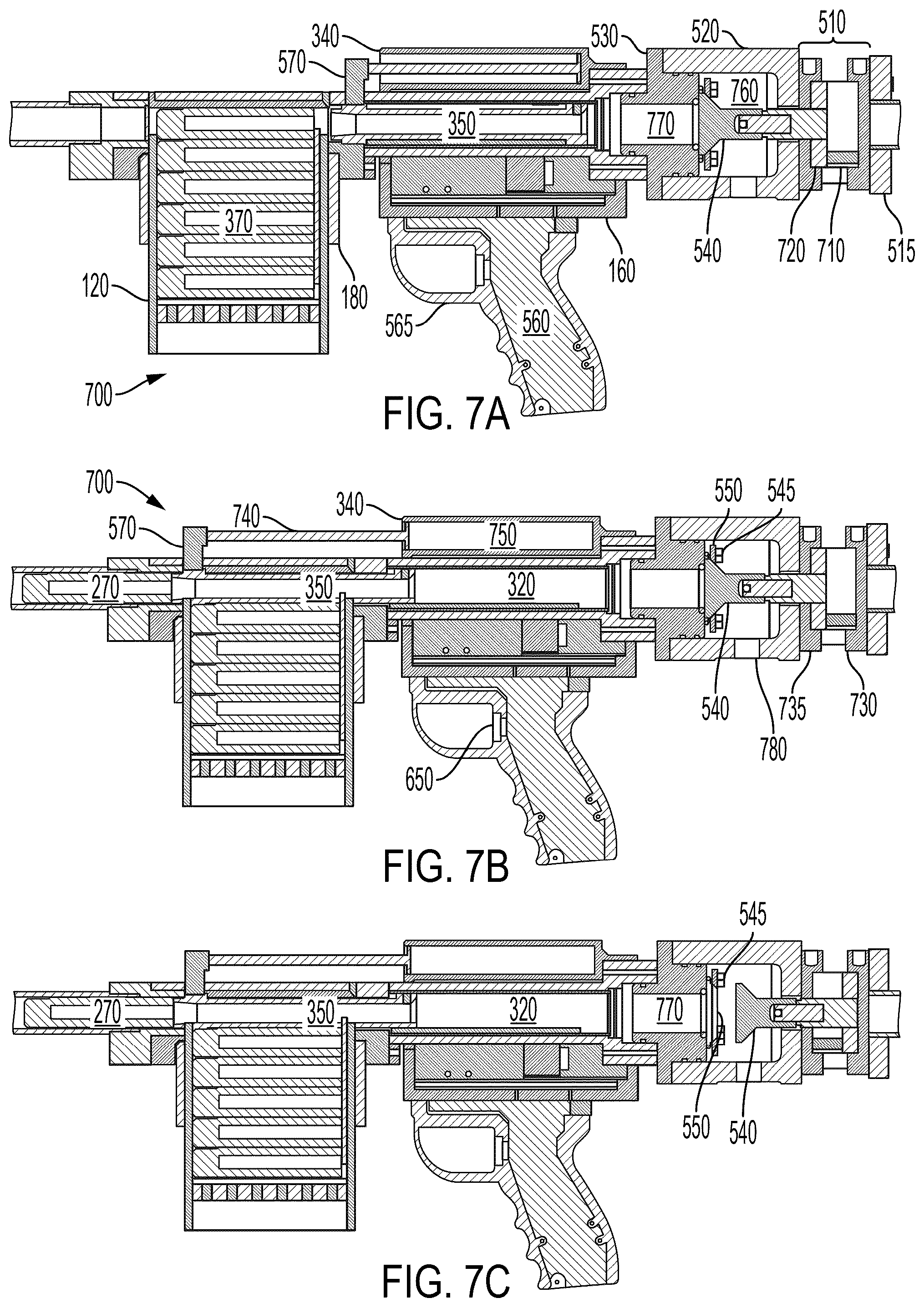 Patent US12480736 Figure 4 – Pneumatic rifle for alternative ammunition
