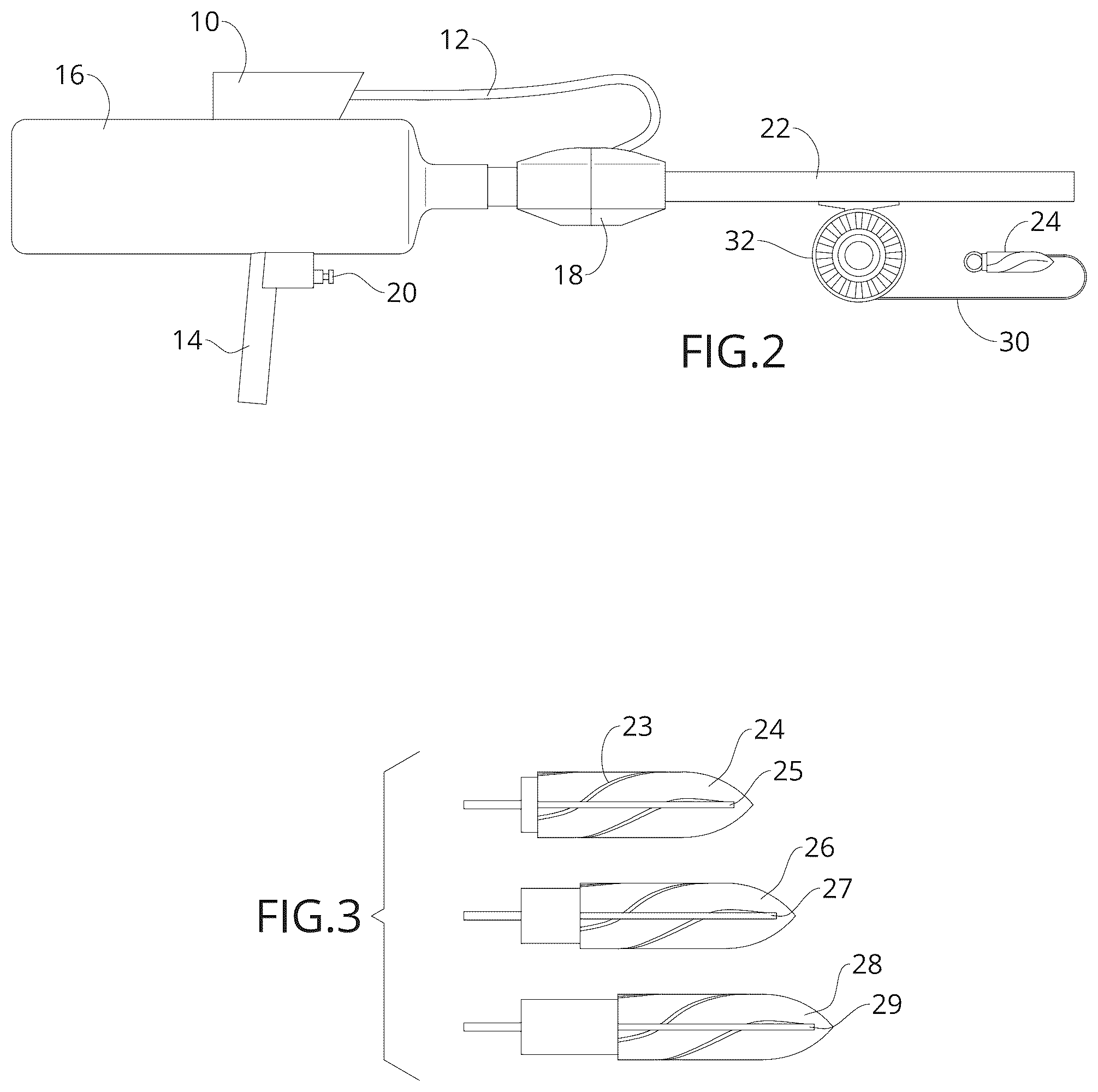Patent US12480737 Figure 2 – Portable pneumatic throwline launcher