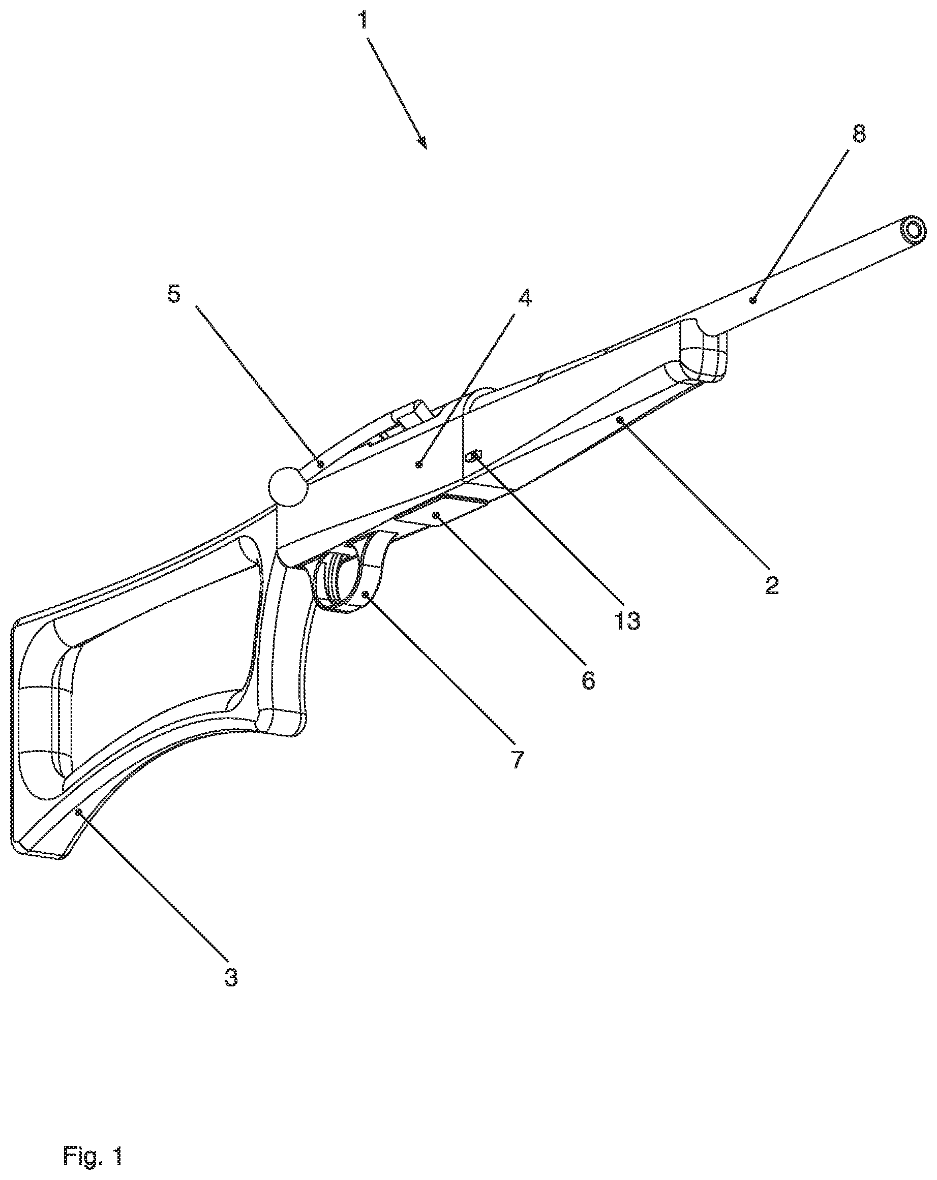 Patent US12480739 Figure 1 – Repeating firearm