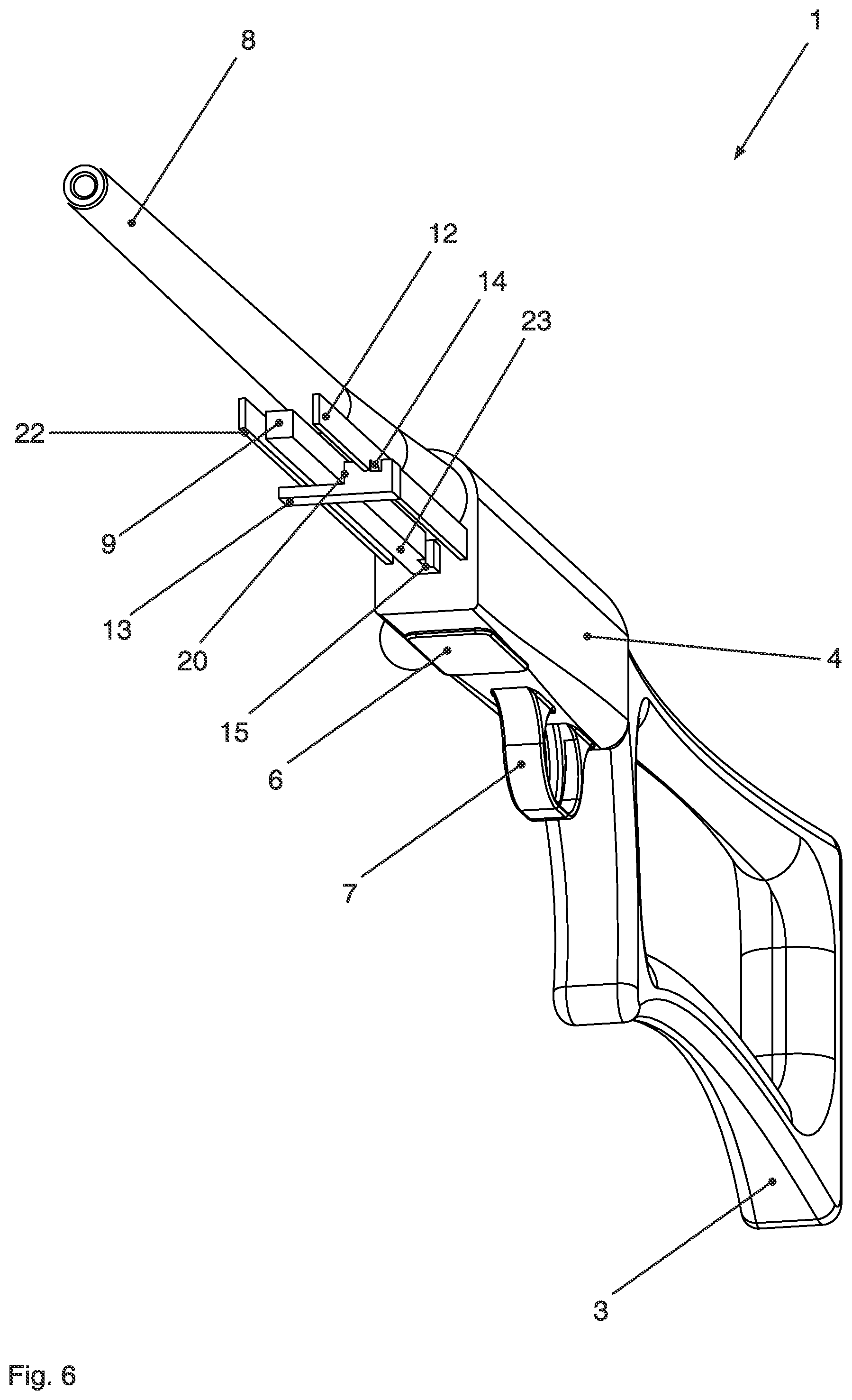 Patent US12480739 Figure 6 – Repeating firearm