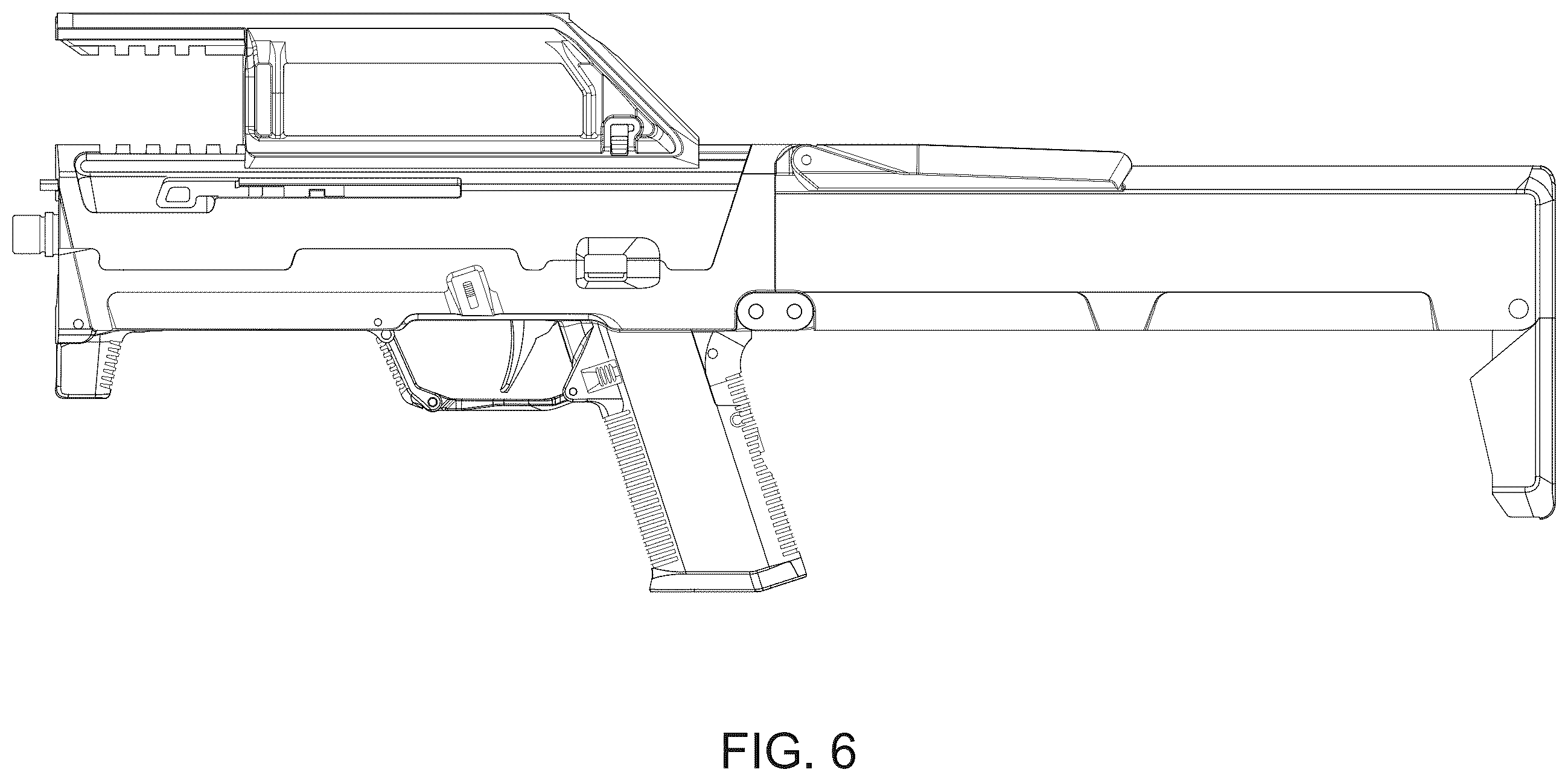 Patent US12480740 Figure 6 – Two-part folding trigger for a folding firearm