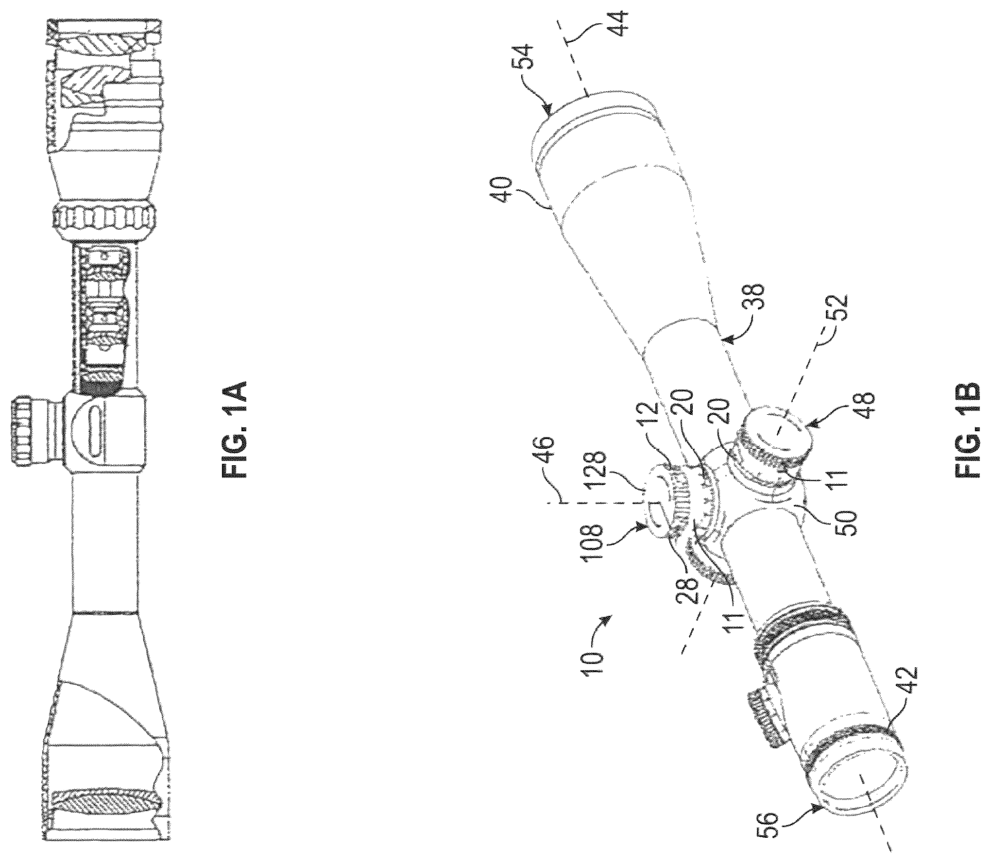 Patent US12480743 Figure 1 – Viewing optic with an enabler interface