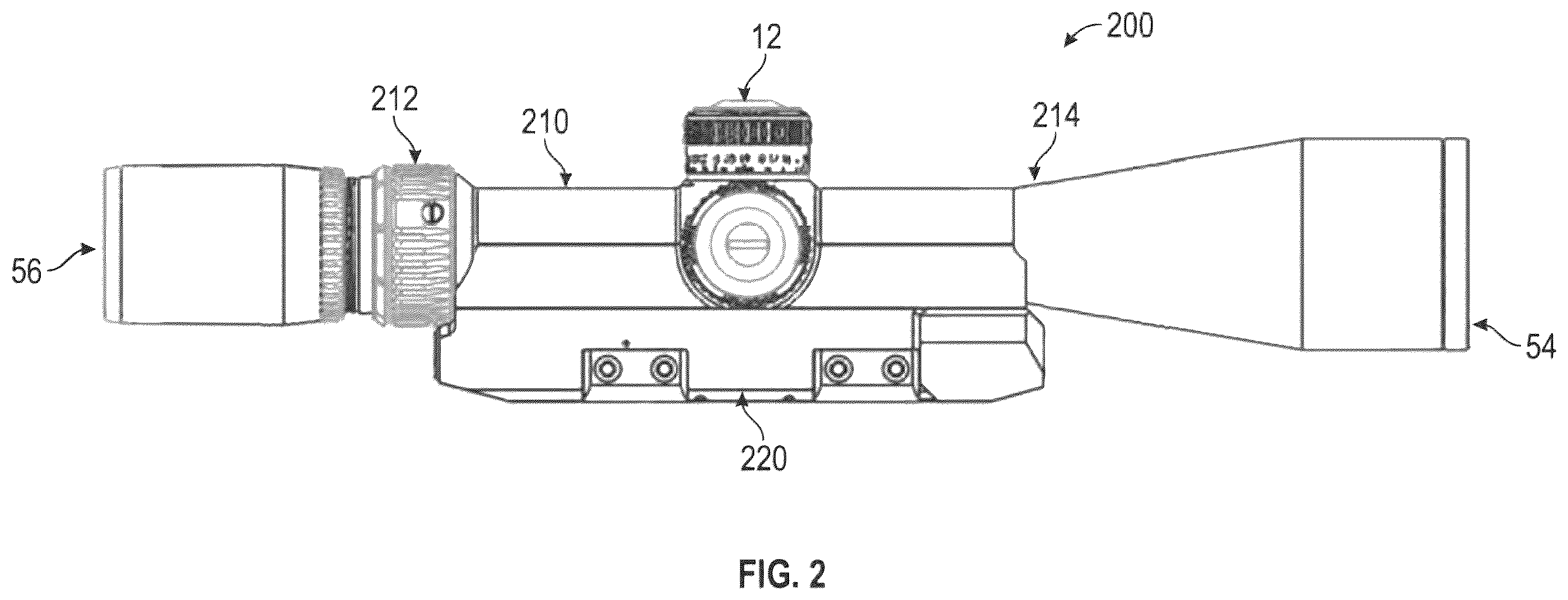 Patent US12480743 Figure 5 – Viewing optic with an enabler interface
