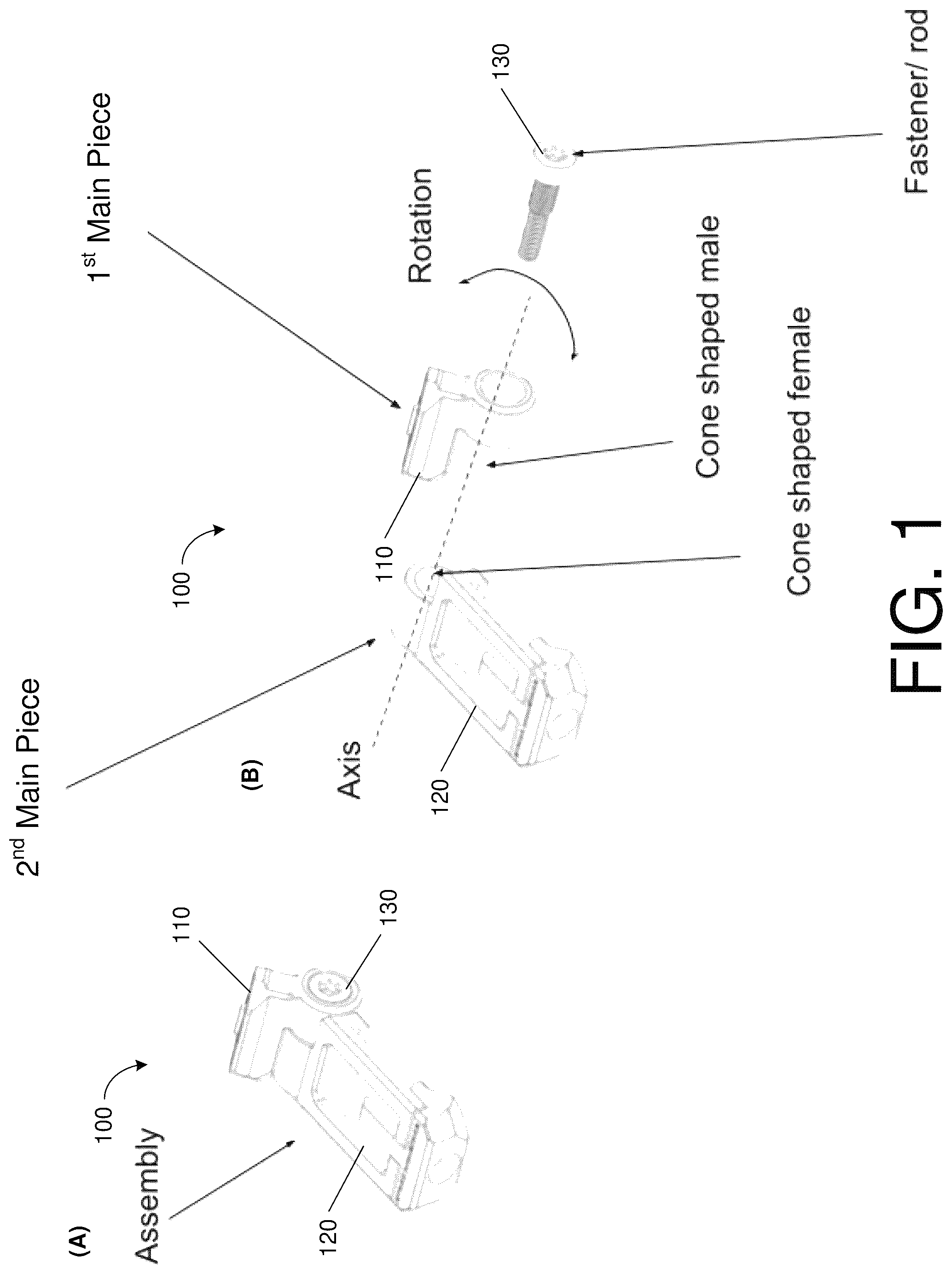 Patent US12480744 Figure 1 – Firearm rotation mount for optics and accessories