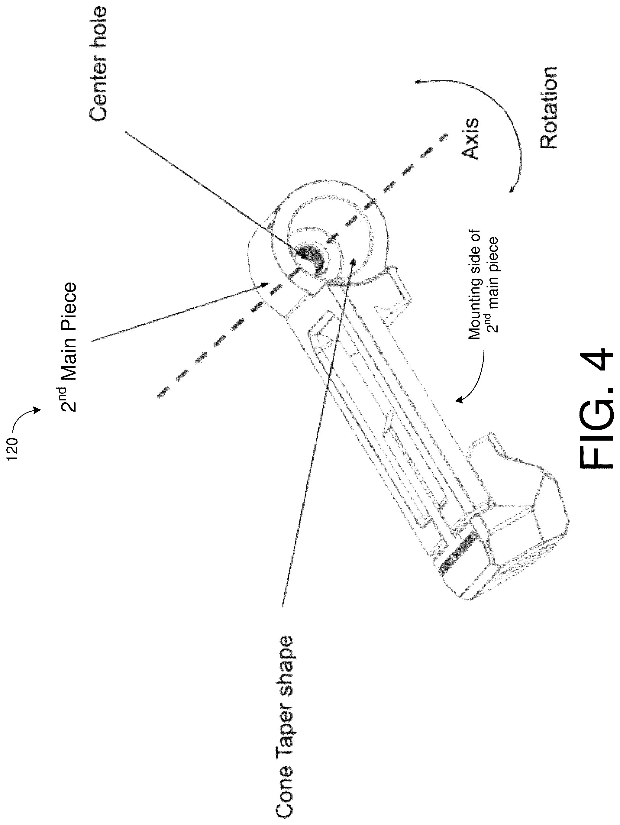 Patent US12480744 Figure 4 – Firearm rotation mount for optics and accessories