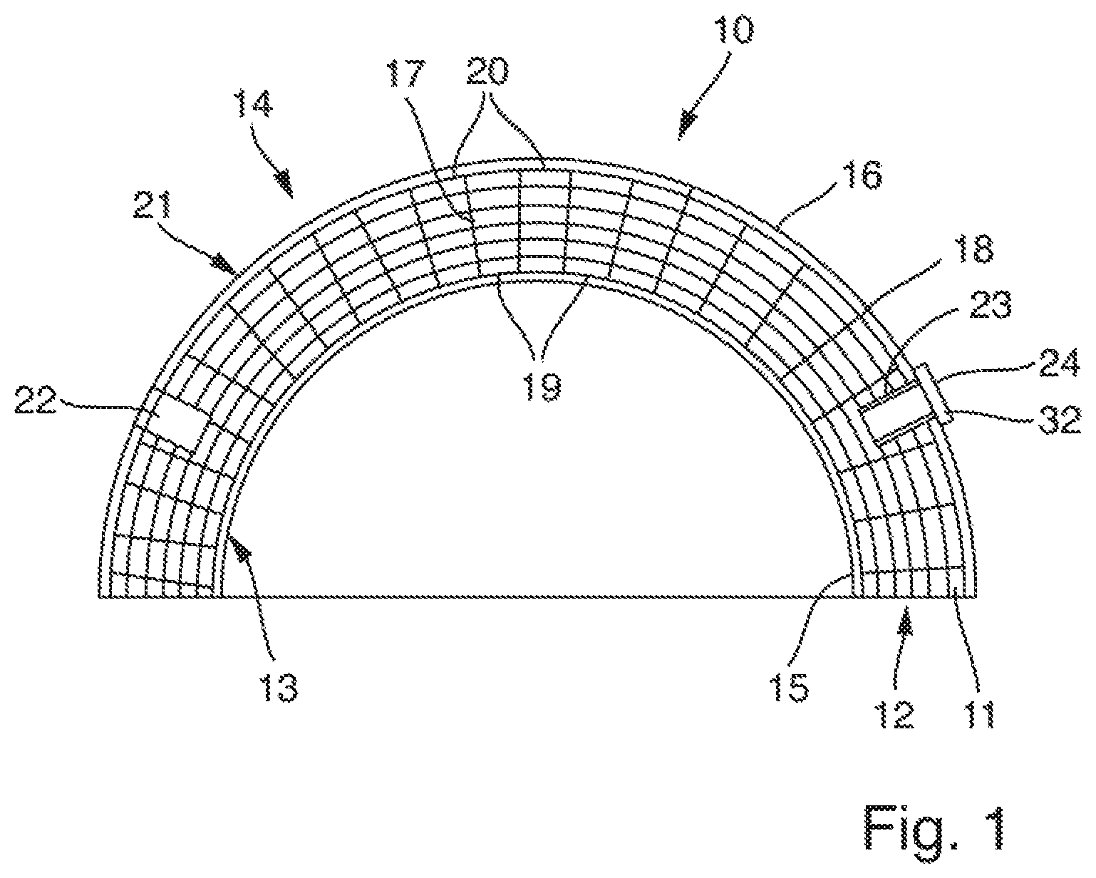 Patent US12480745 Figure 1 – Ballistic protective helmet