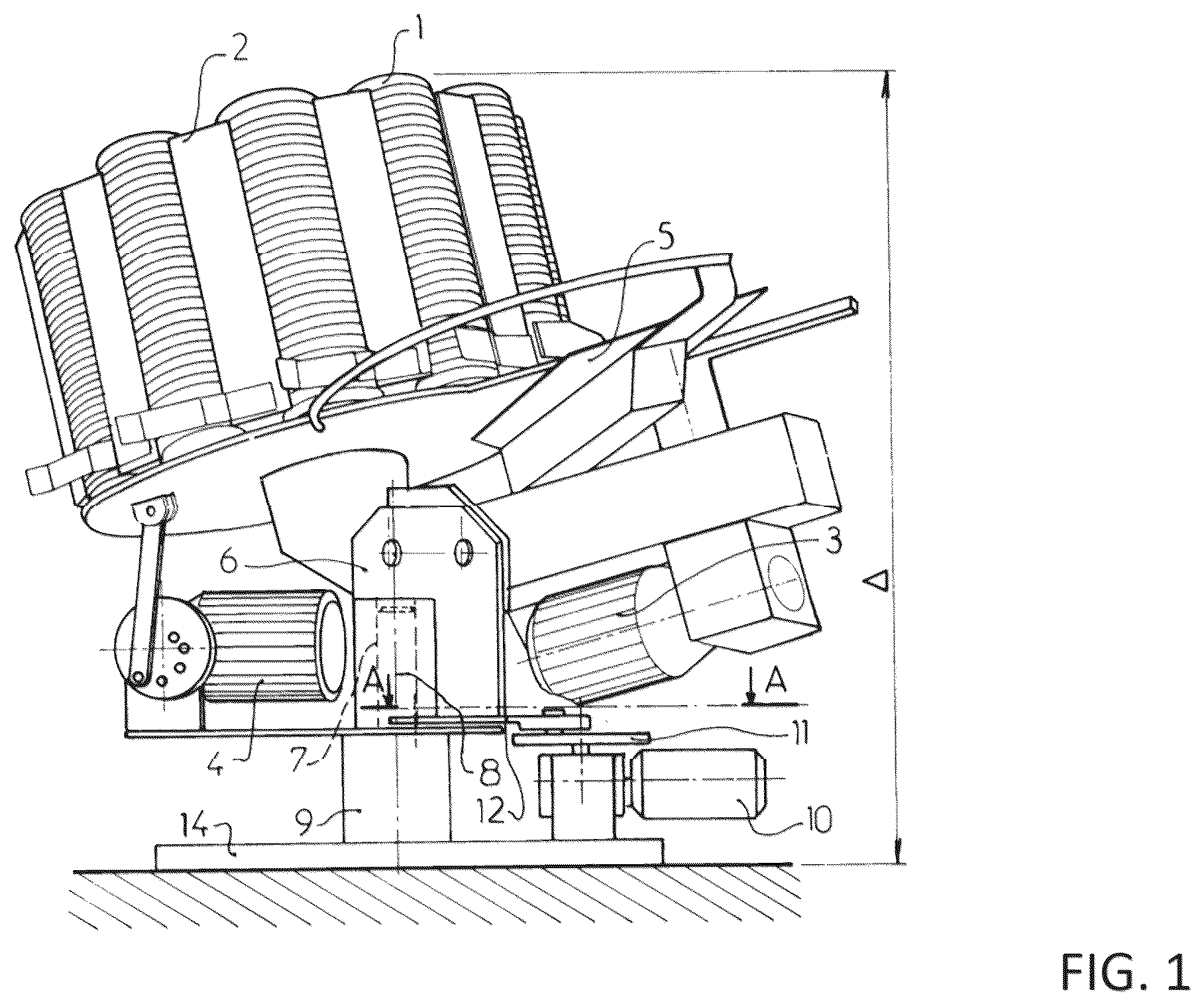 Patent US12480749 Figure 1 – Target throwing machine
