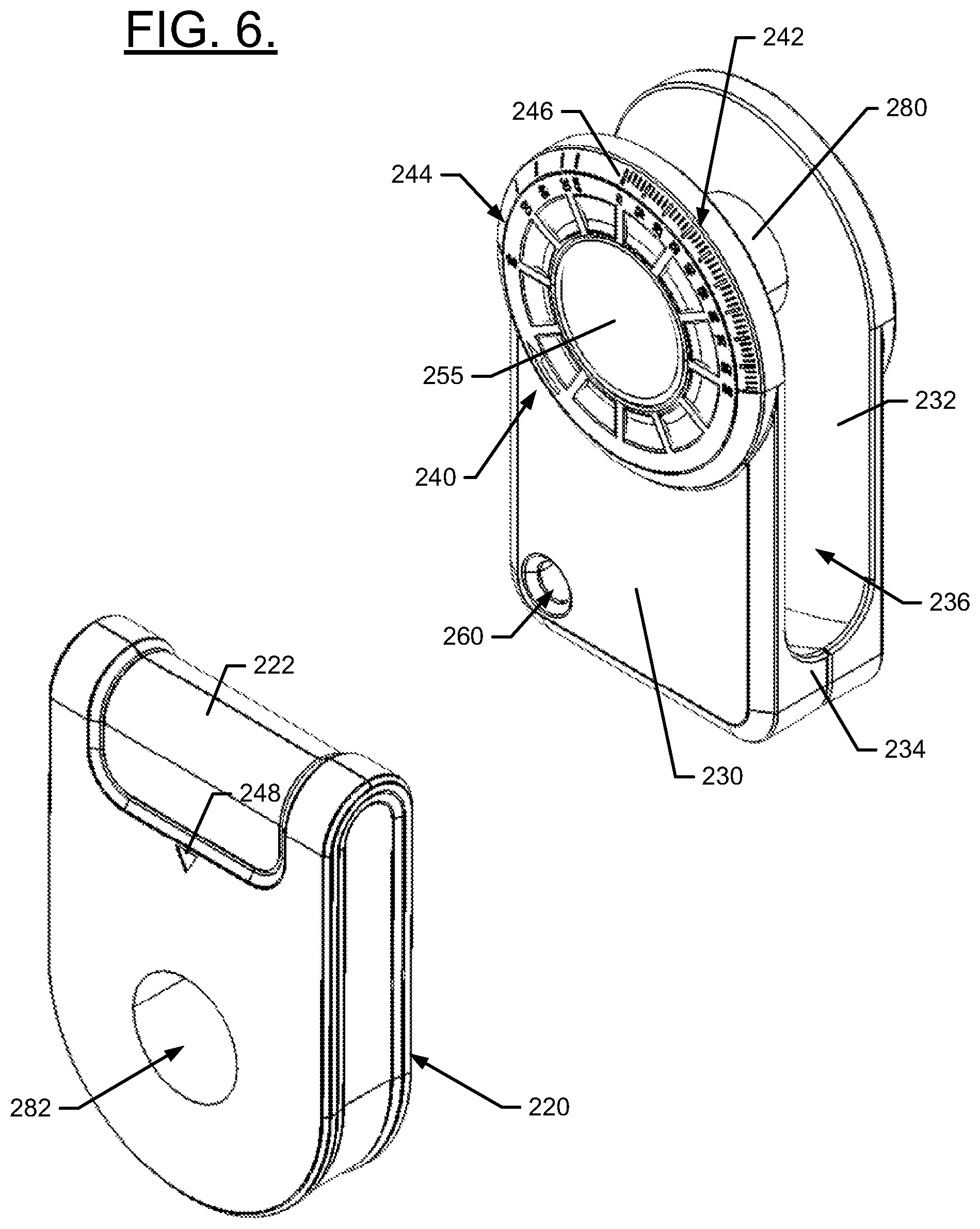 Patent US12480764 Figure 6 – Adjustable angle pocket level