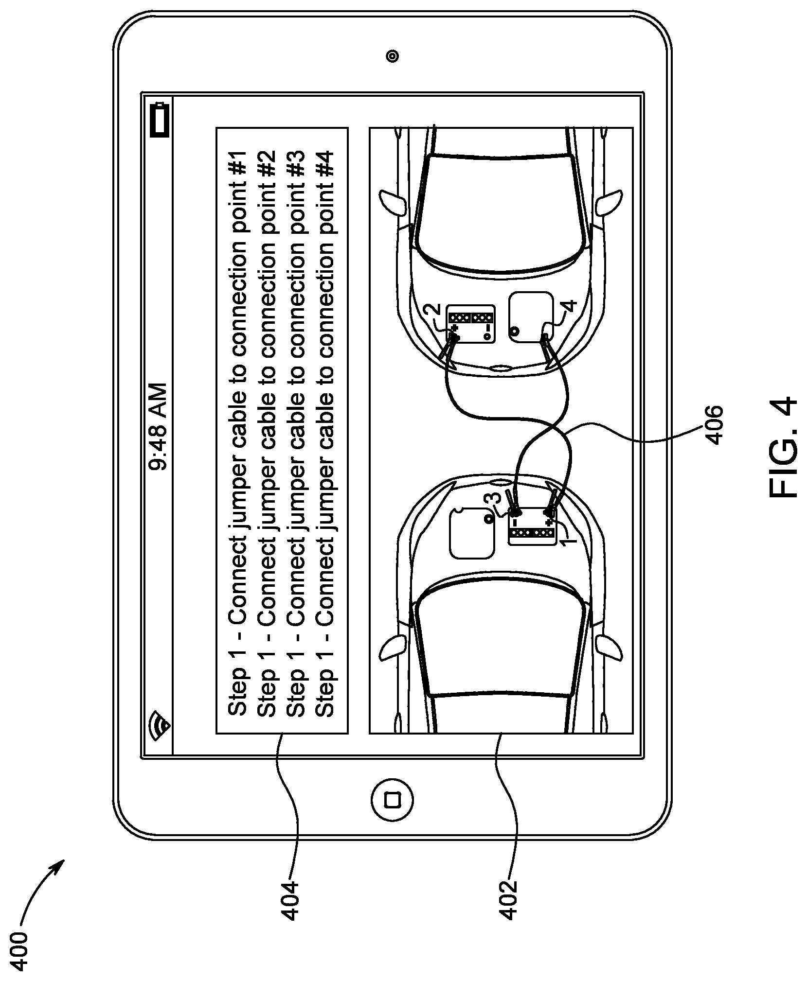 Patent US12480774 Figure 4 – Systems and methods for jump starting vehicles