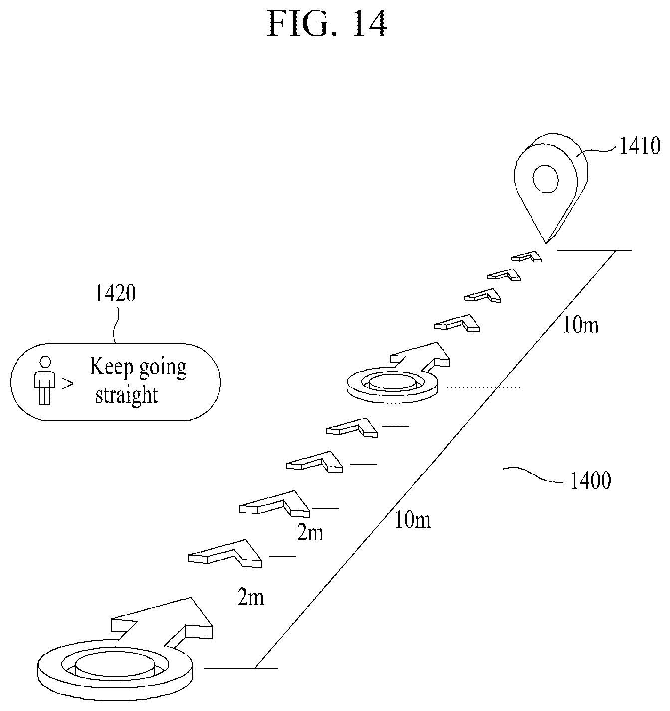 Patent US12480776 Figure 14 – Route guidance method and device using augmented reality view