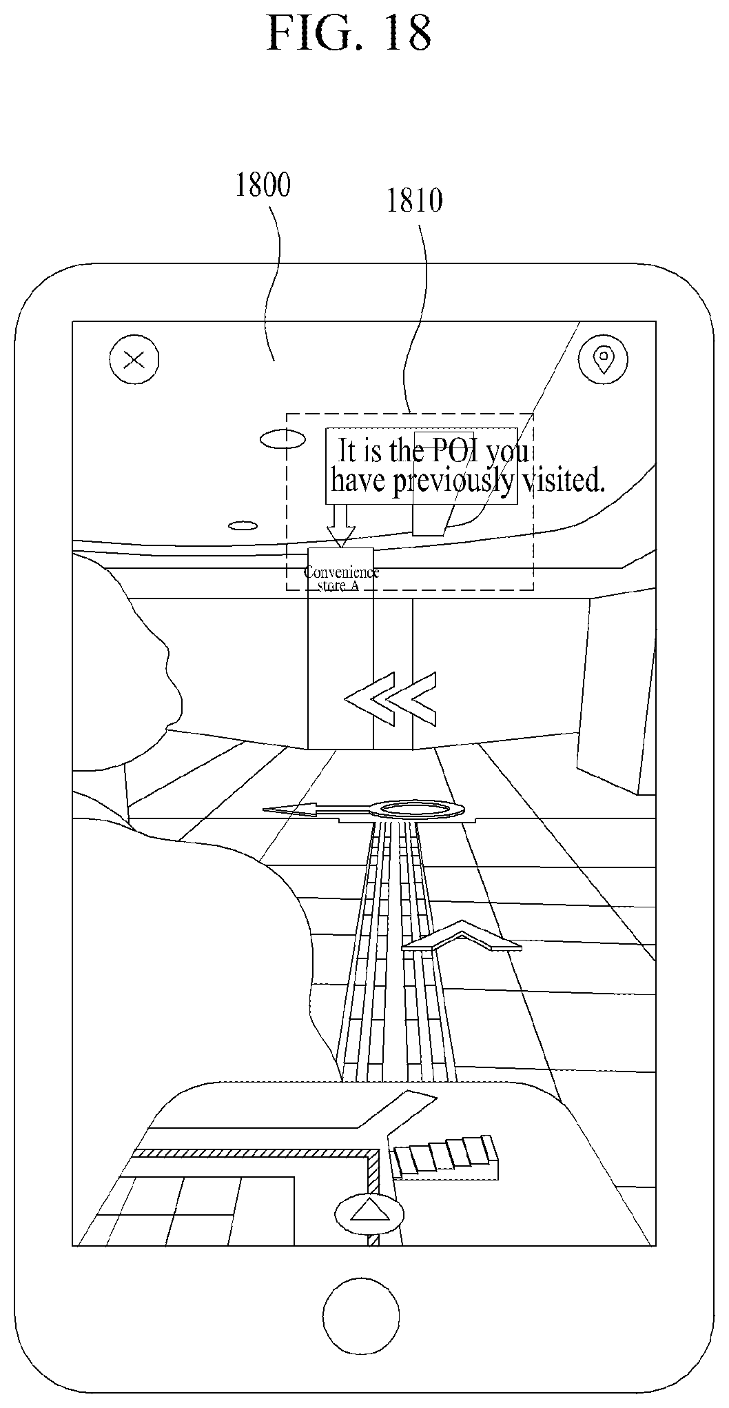 Patent US12480776 Figure 18 – Route guidance method and device using augmented reality view