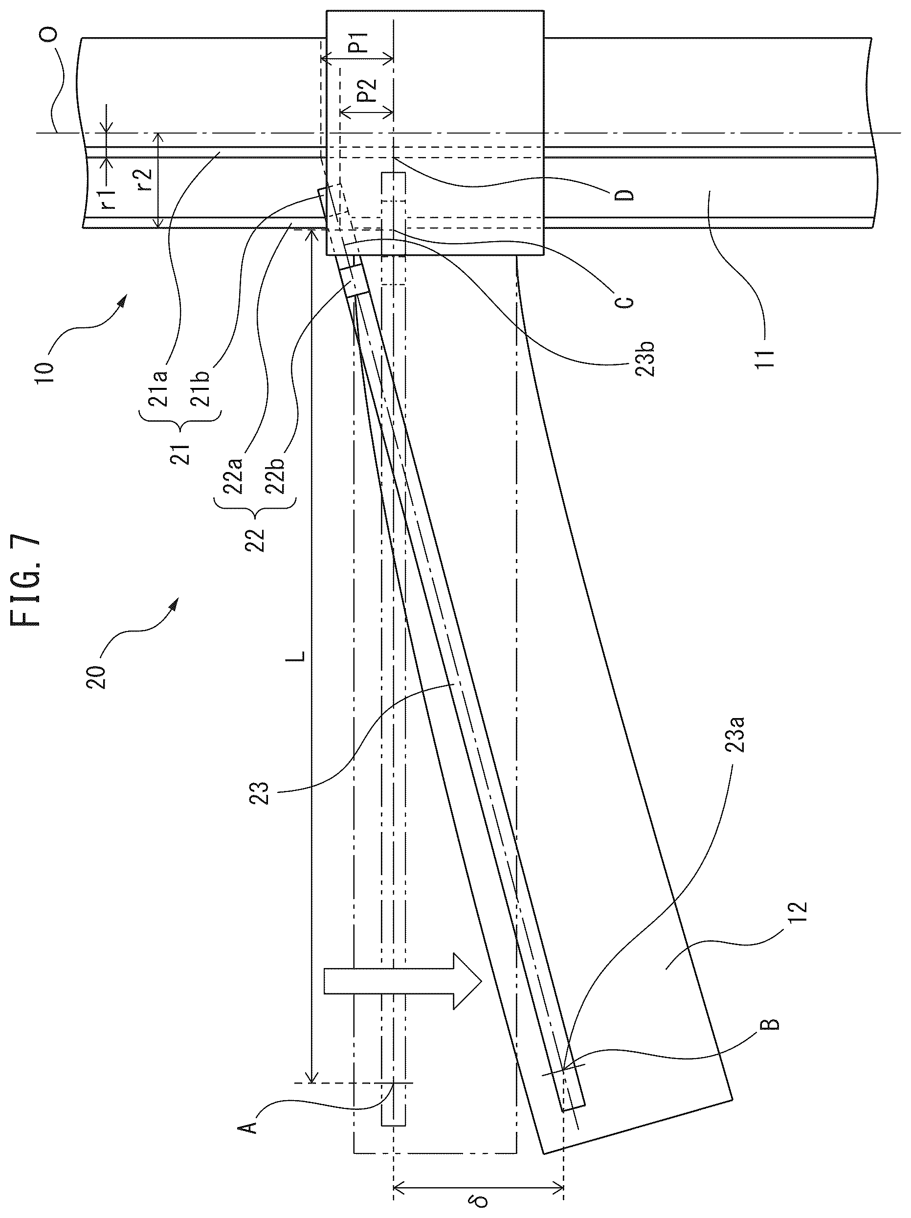 Patent US12480788 Figure 7 – Displacement detecting sensor, control device, and control system