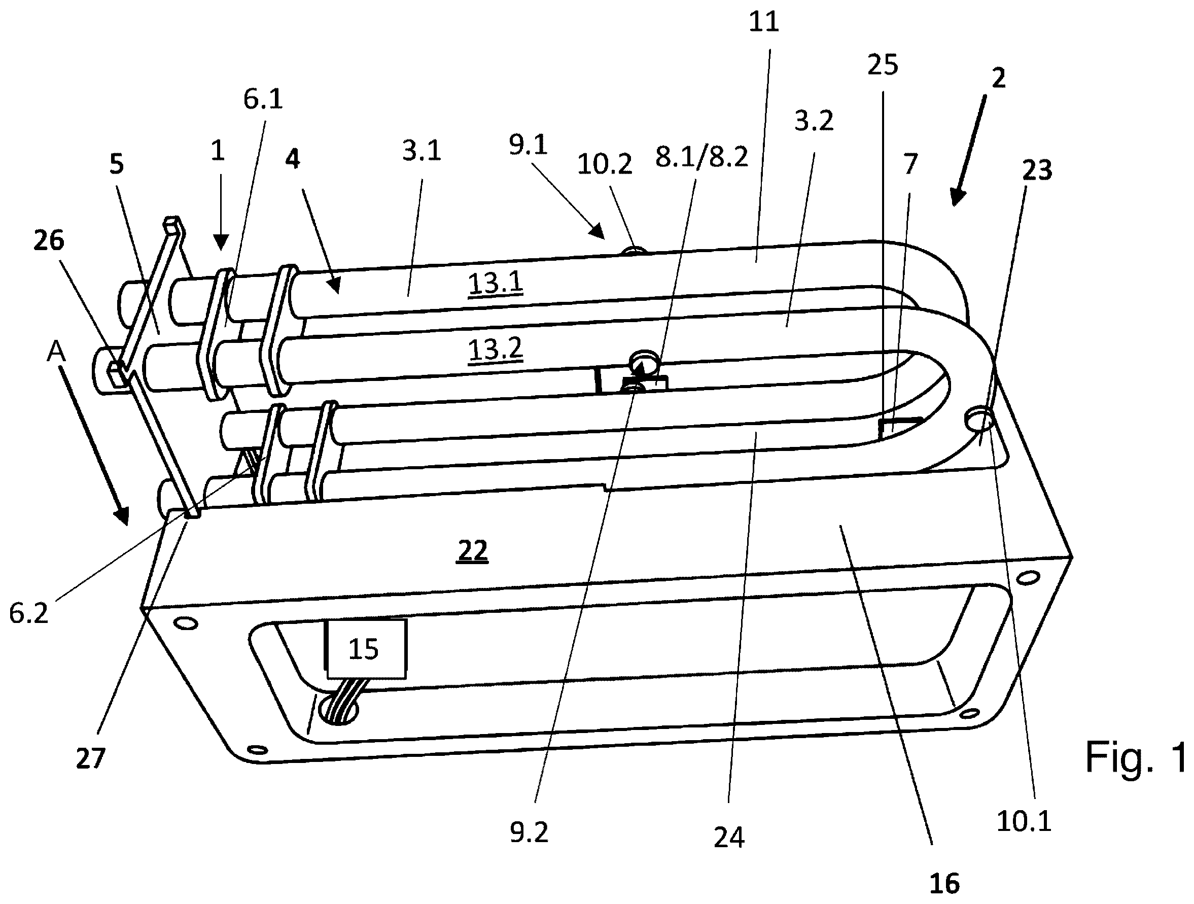 Patent US12480795 Figure 1 – Coriolis flow meter