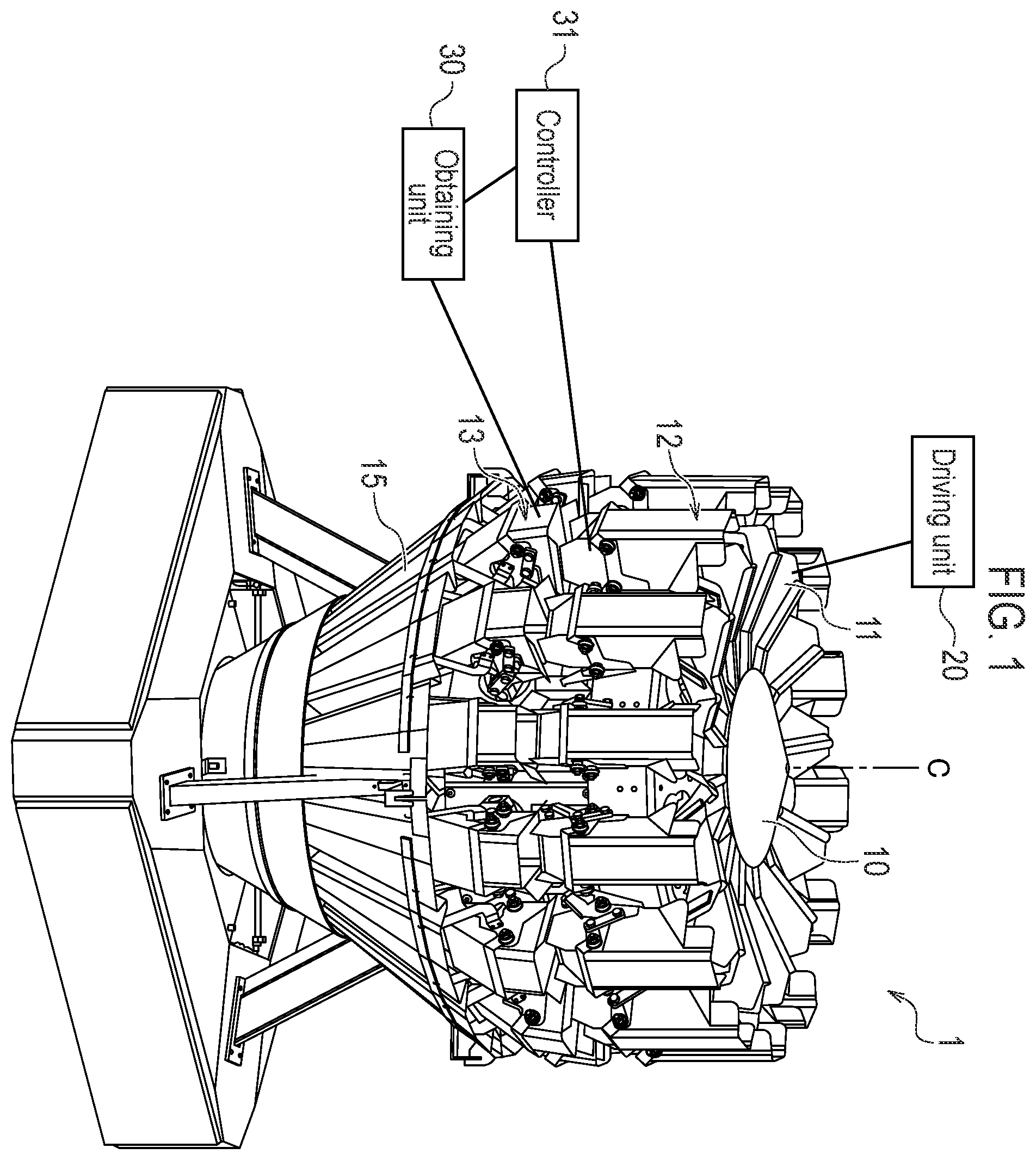 Patent US12480803 Figure 1 – Combination weighing apparatus