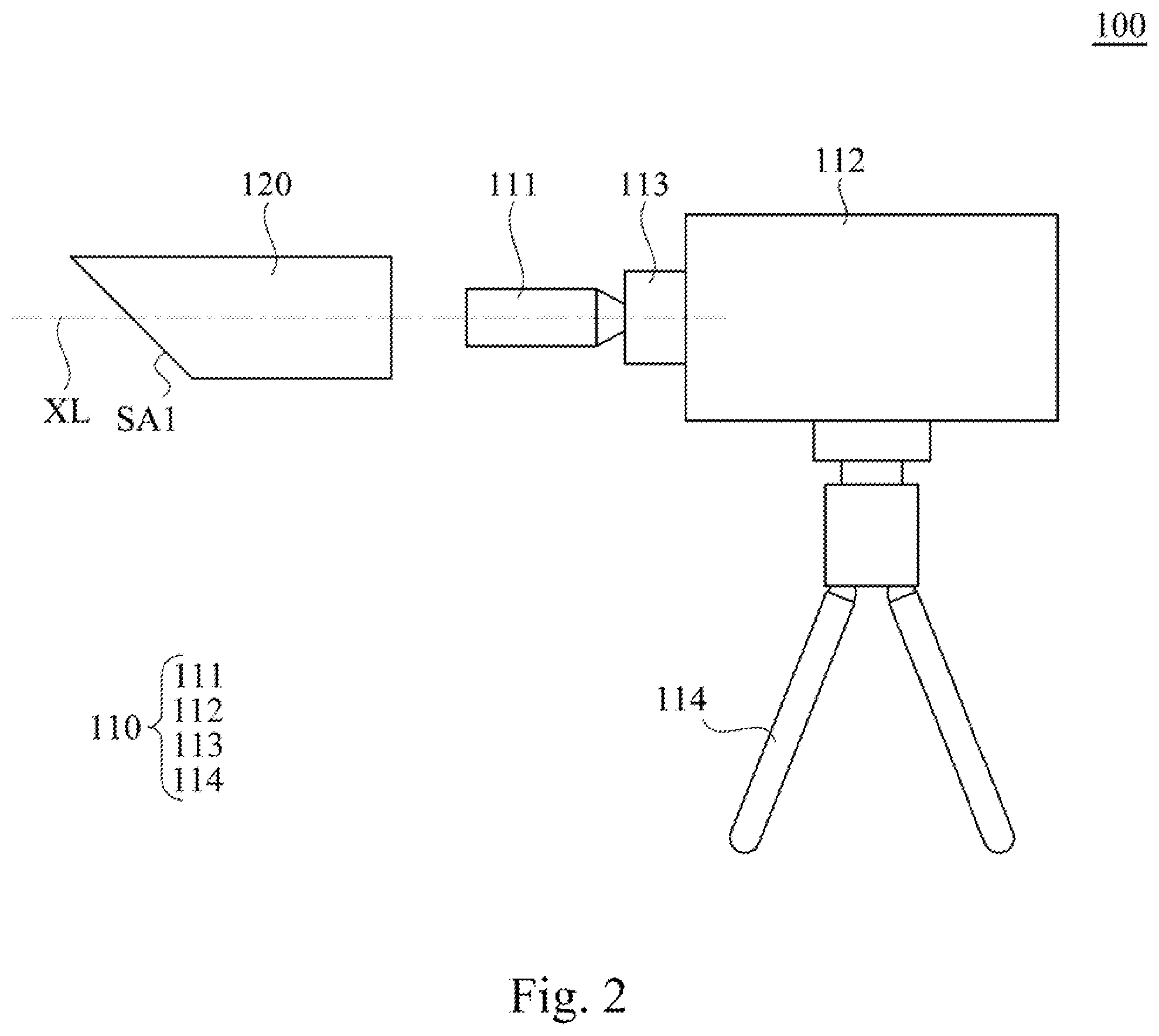 Patent US12480816 Figure 2 – Optical measurement apparatus, optical measurement adapter and method of optical measurement