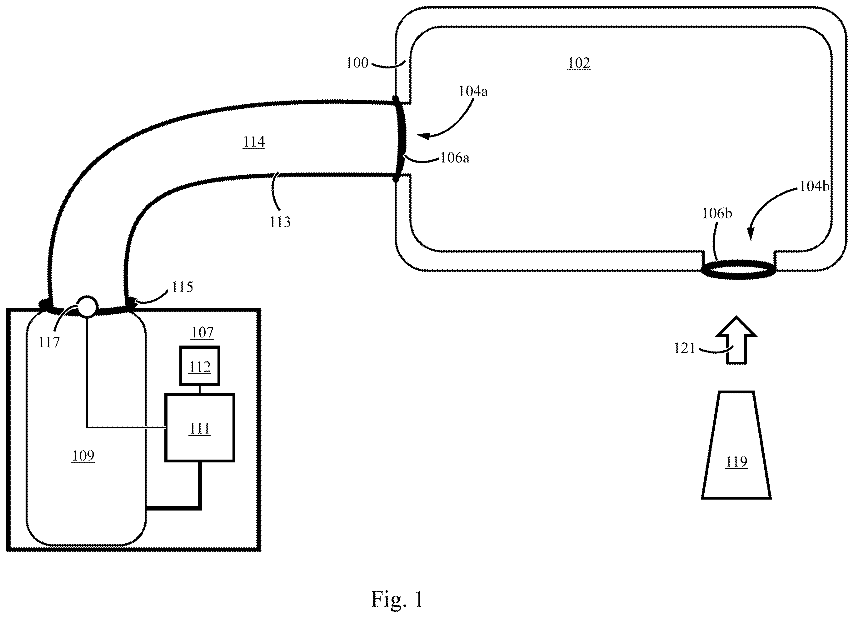 Patent US12480832 Figure 1 – Vacuum-based leak detection