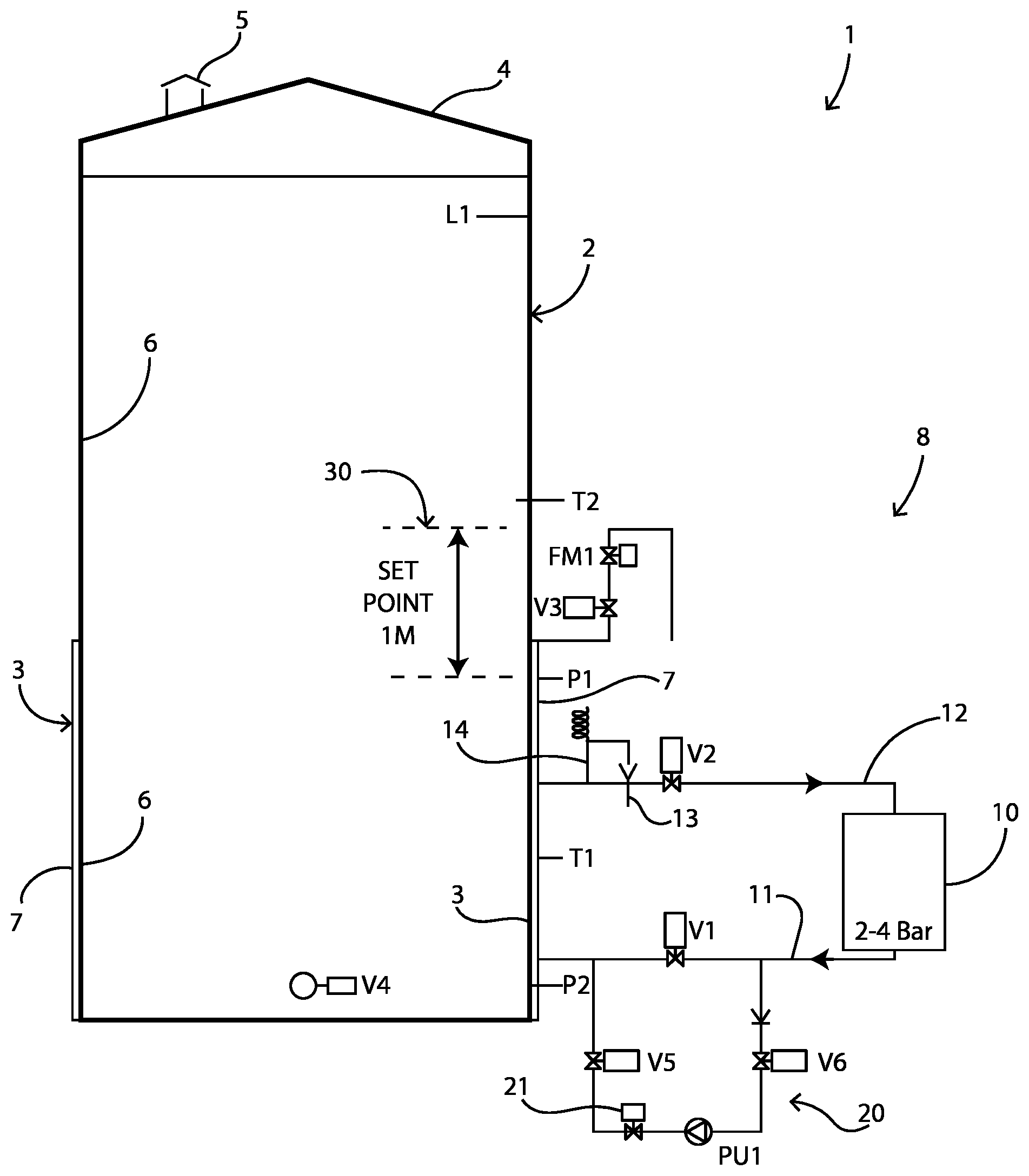 Patent US12480835 Figure 1 – Automatic liquid tank jacket testing apparatus