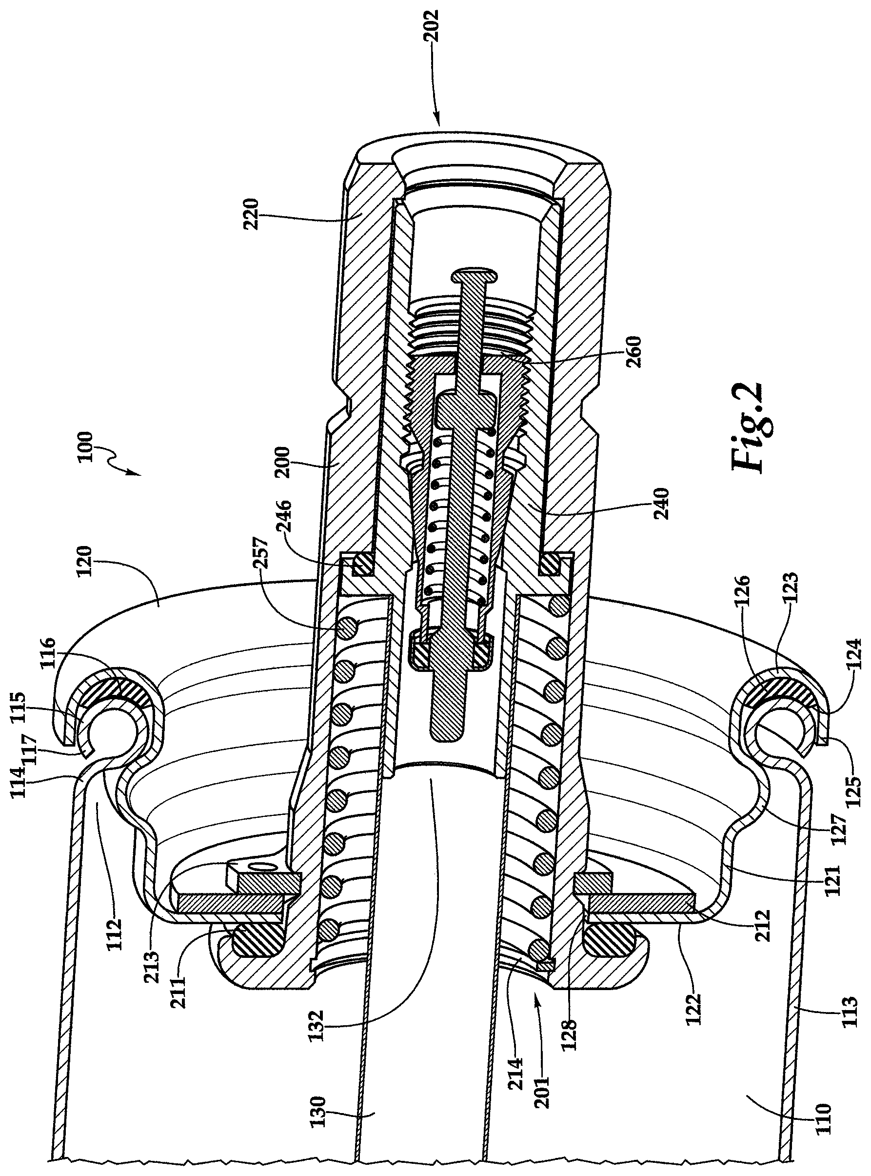 Patent US12480843 Figure 2 – Gas sampling valve apparatus and method