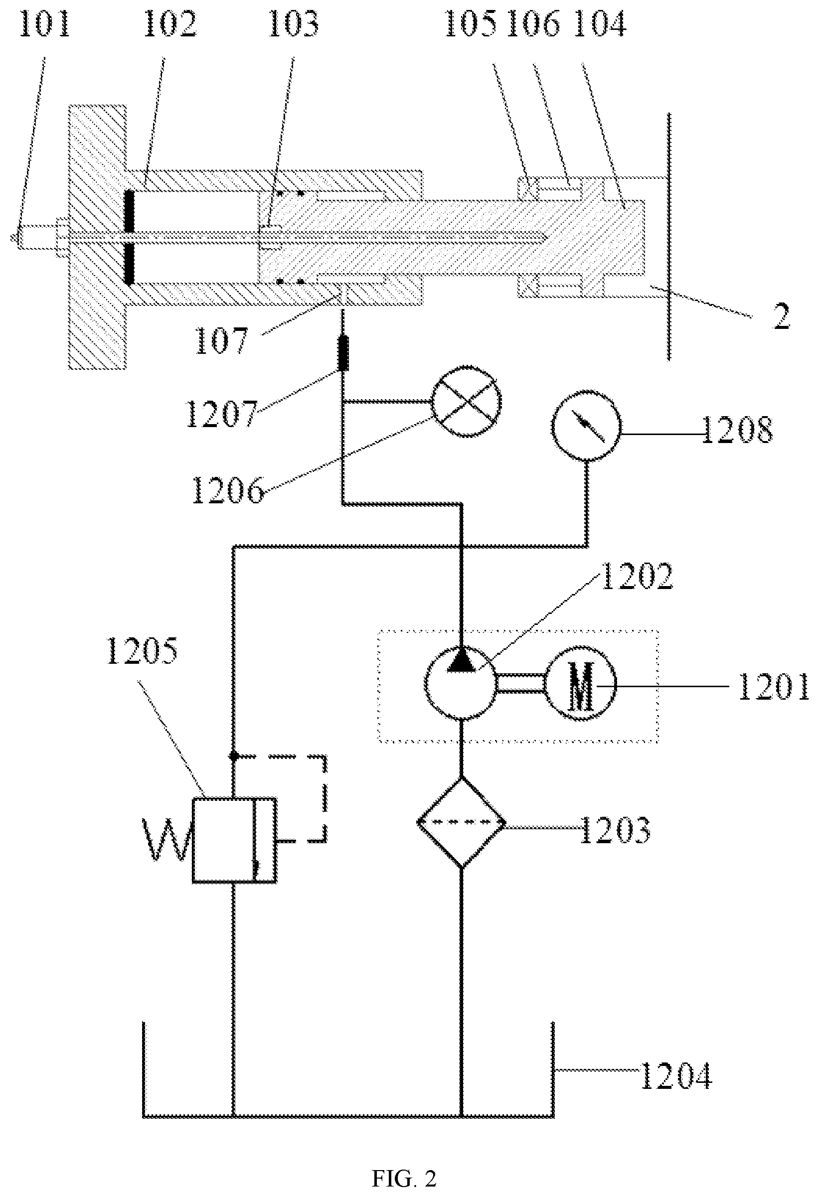 Patent US12480852 Figure 2 – Pretension and tensile impact test apparatus capable of simulating full-sea-depth environment