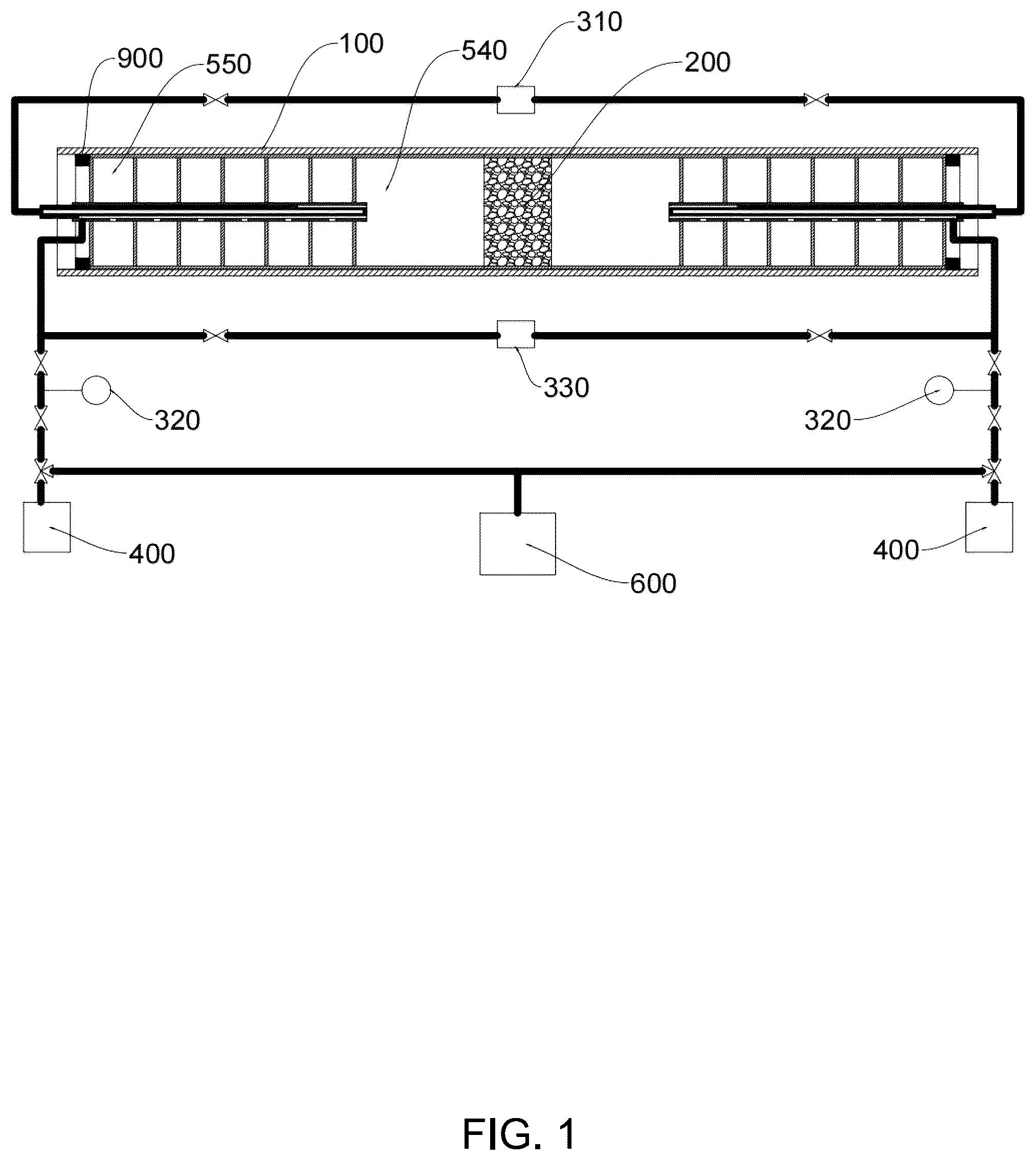 Patent US12480854 — Device and method for determining gas diffusion coefficient in rocks — Figure 1