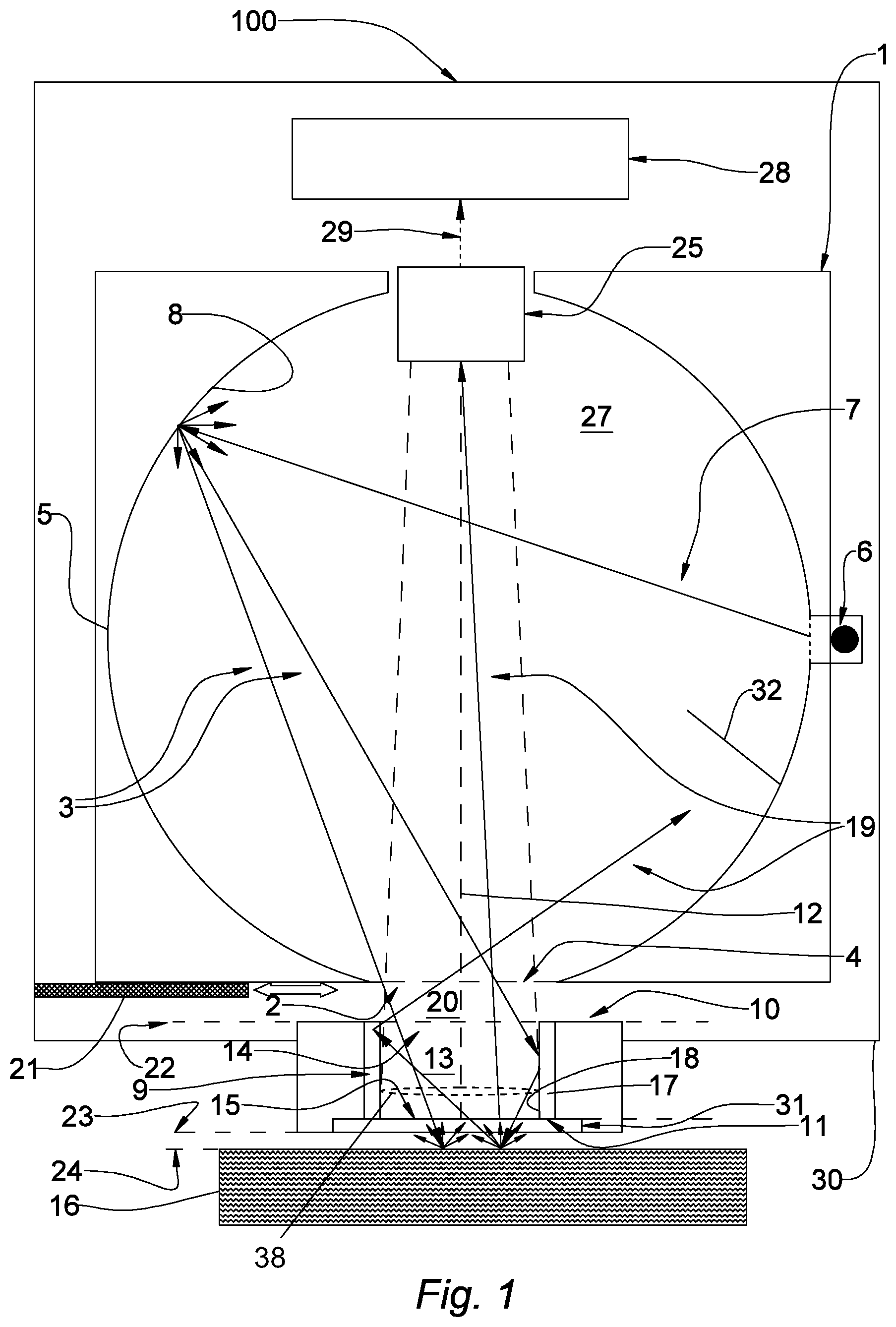 Patent US12480868 Figure 1 – Optical device