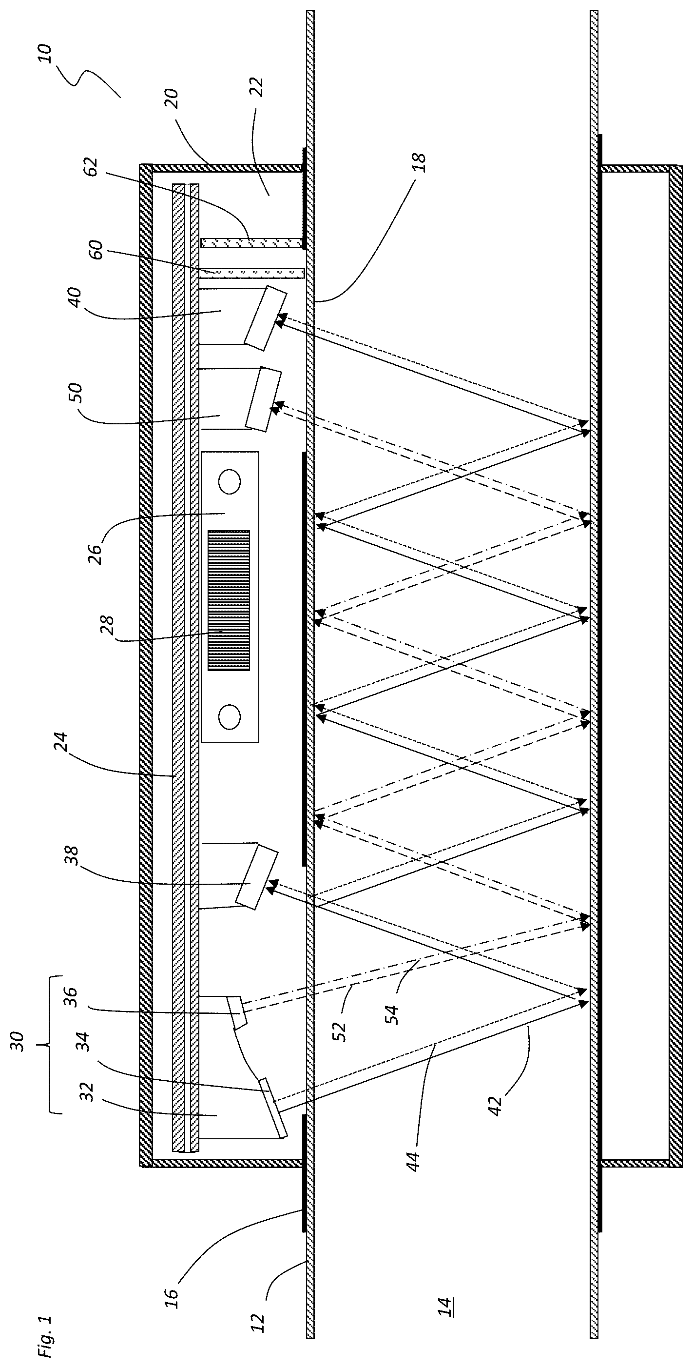 Patent US12480869 Figure 1 – Multi-wavelength ozone concentration sensor and method of use