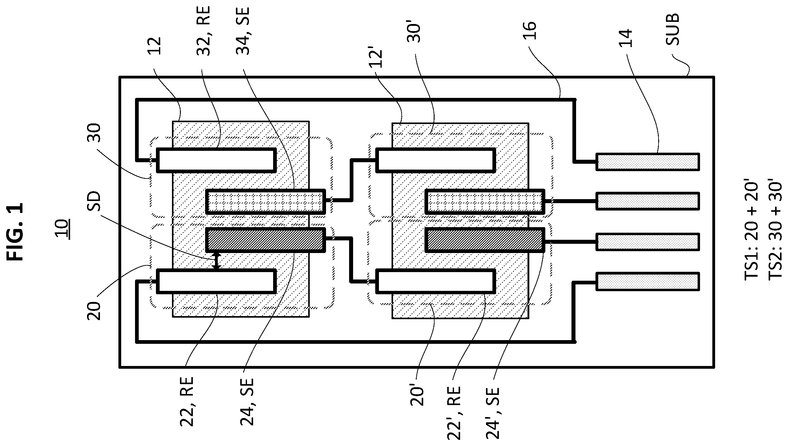 Patent US12480908 — Solid state multi-electrode sensor array for real-time monitoring of multi-gas mixtures — Figure 1